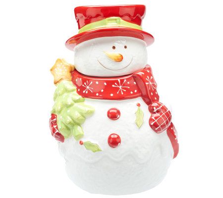 Laurie Gates Jolly Jack Holiday Snowman Jar - Page 1 — QVC.com