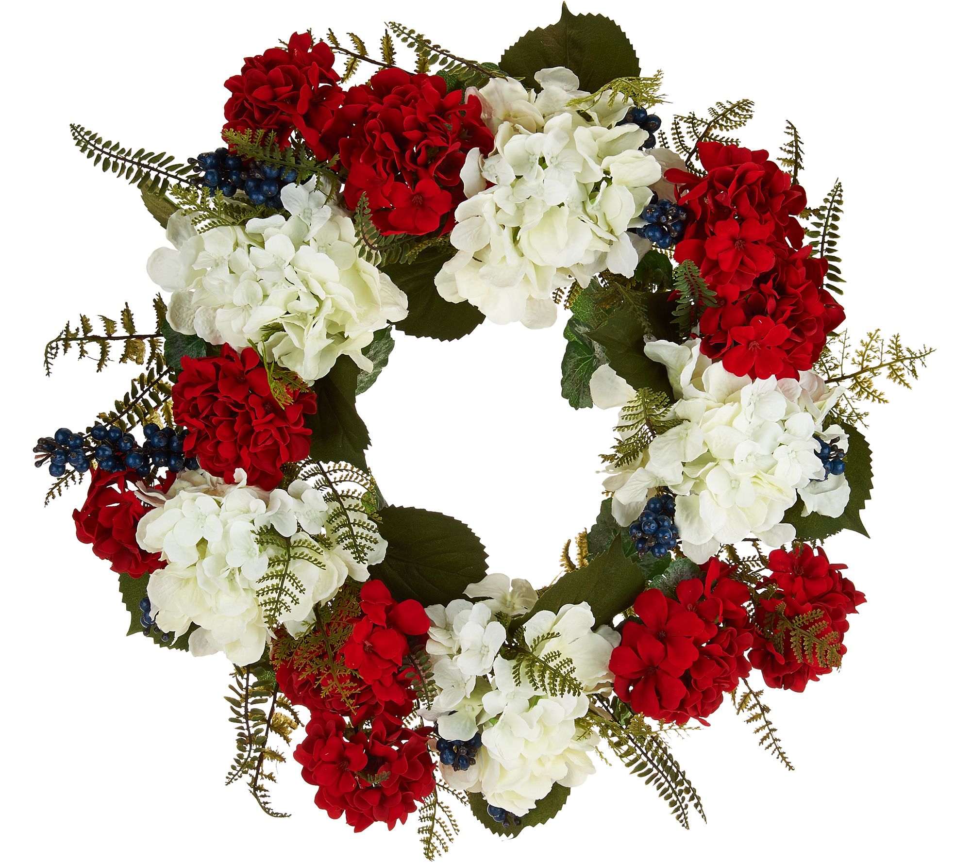 Red, White and Blue Hydrangea Wreath by Valerie - Page 1 — QVC.com