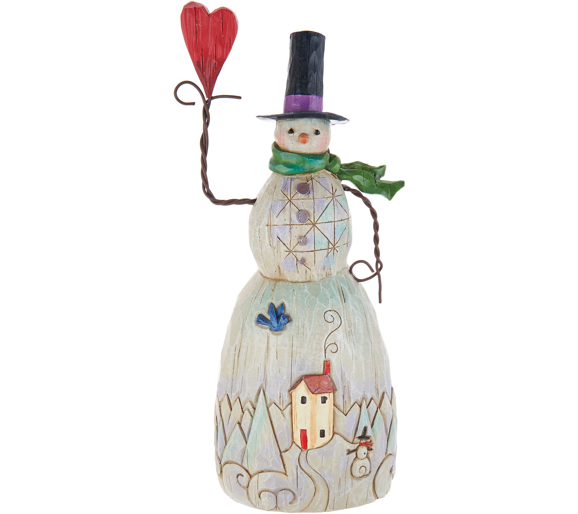 Jim Shore Folklore Collection Snowman w/ Heart Figurine - Page 1 — QVC.com