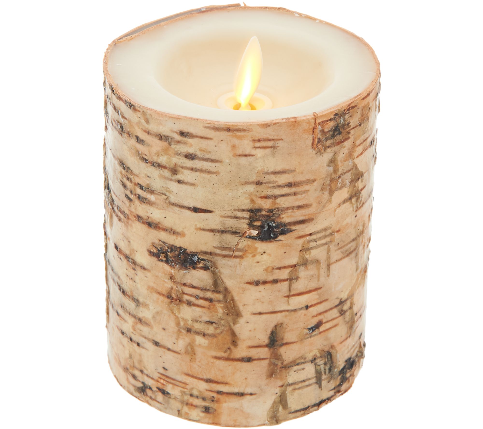 Martha Stewart Flameless Bark Wrapped Candle Garden w/ 4",6" & 8