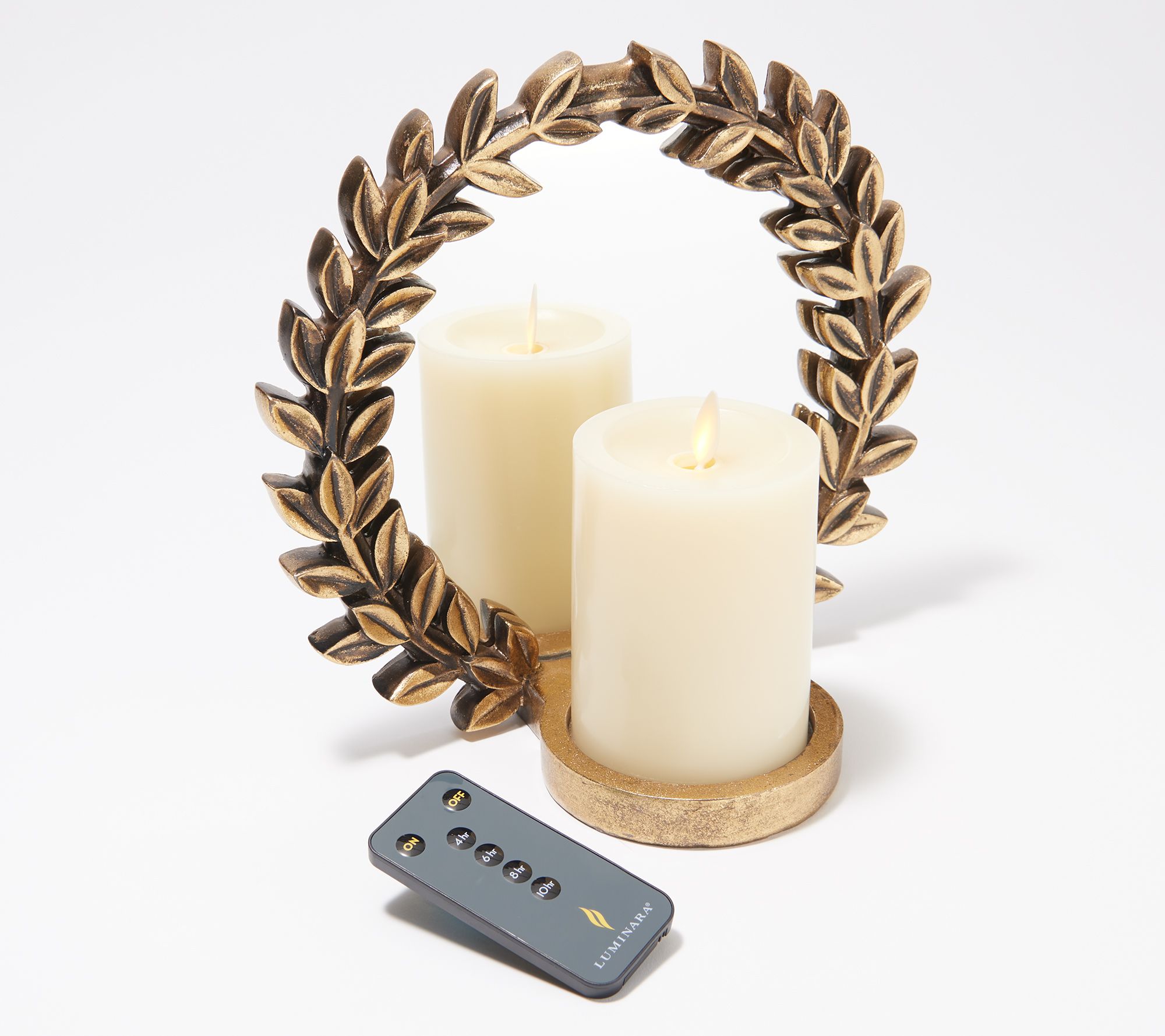Luminara Table Top/Sconce Wreath with 4" Flameless Pillar Candle