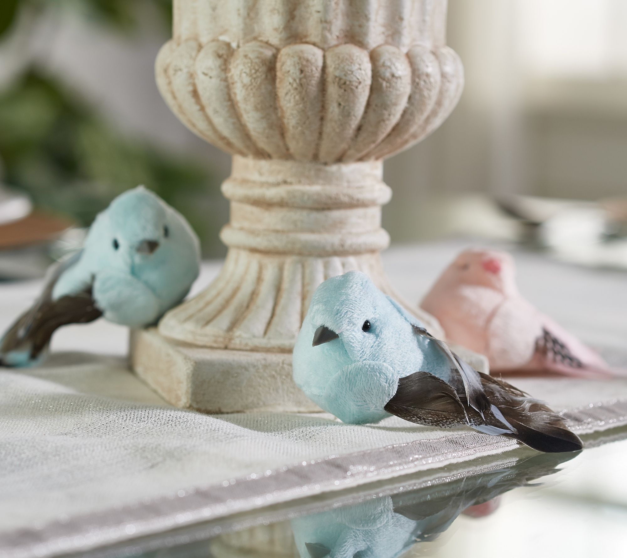 "As Is" Set of 12 Decorative Feather Tail Bird Clips by Valerie