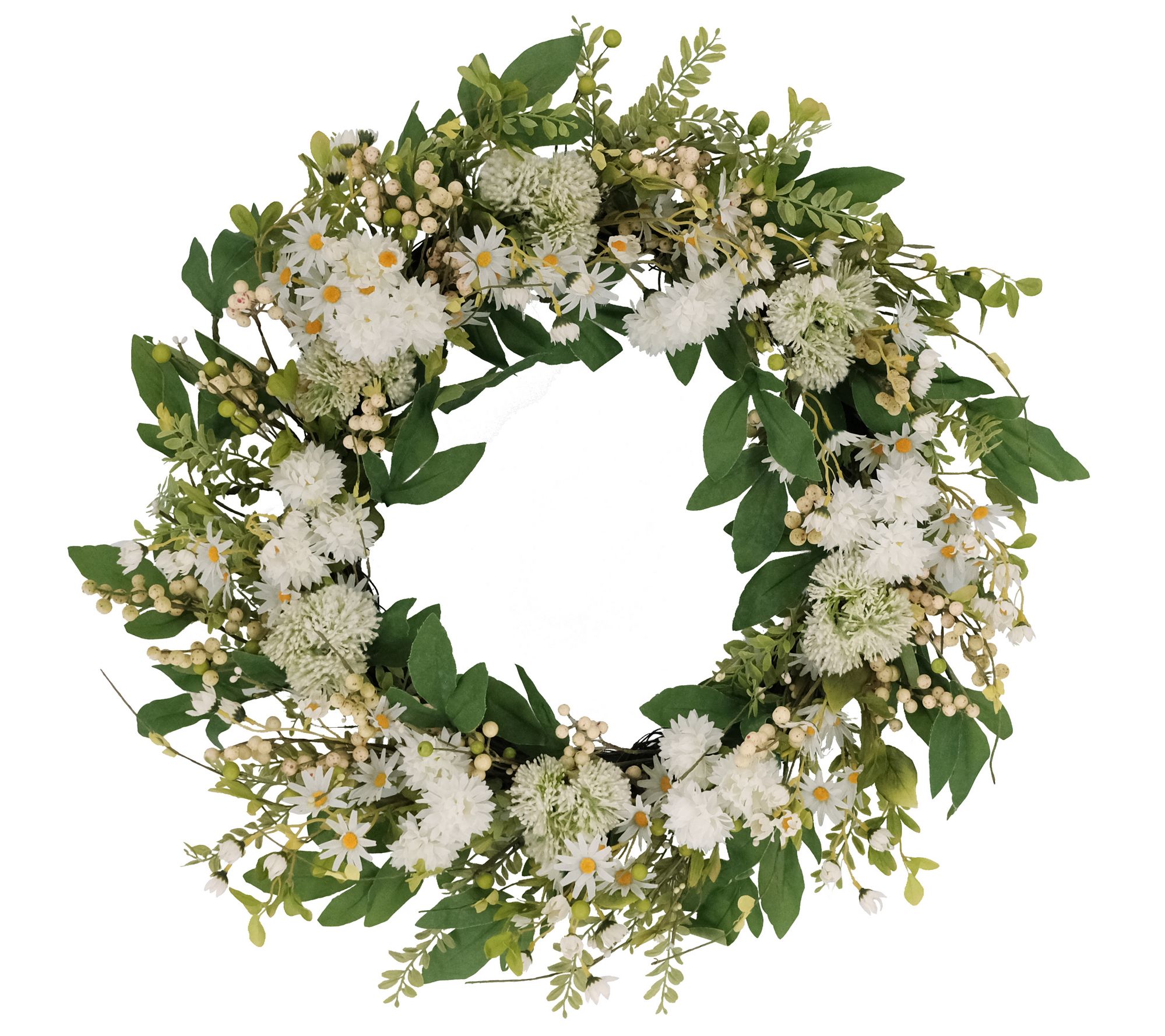 Puleo 30" Chrysanthemum and Daisy Floral SpringWreath