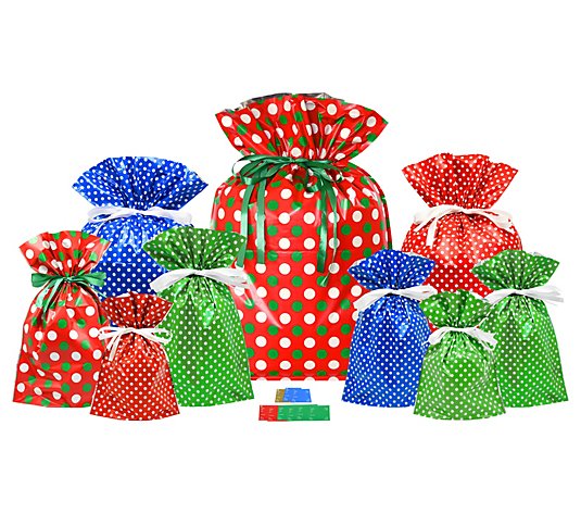 Gift Mate 18-Piece Polka Dot Big Gift Bag withTag Set