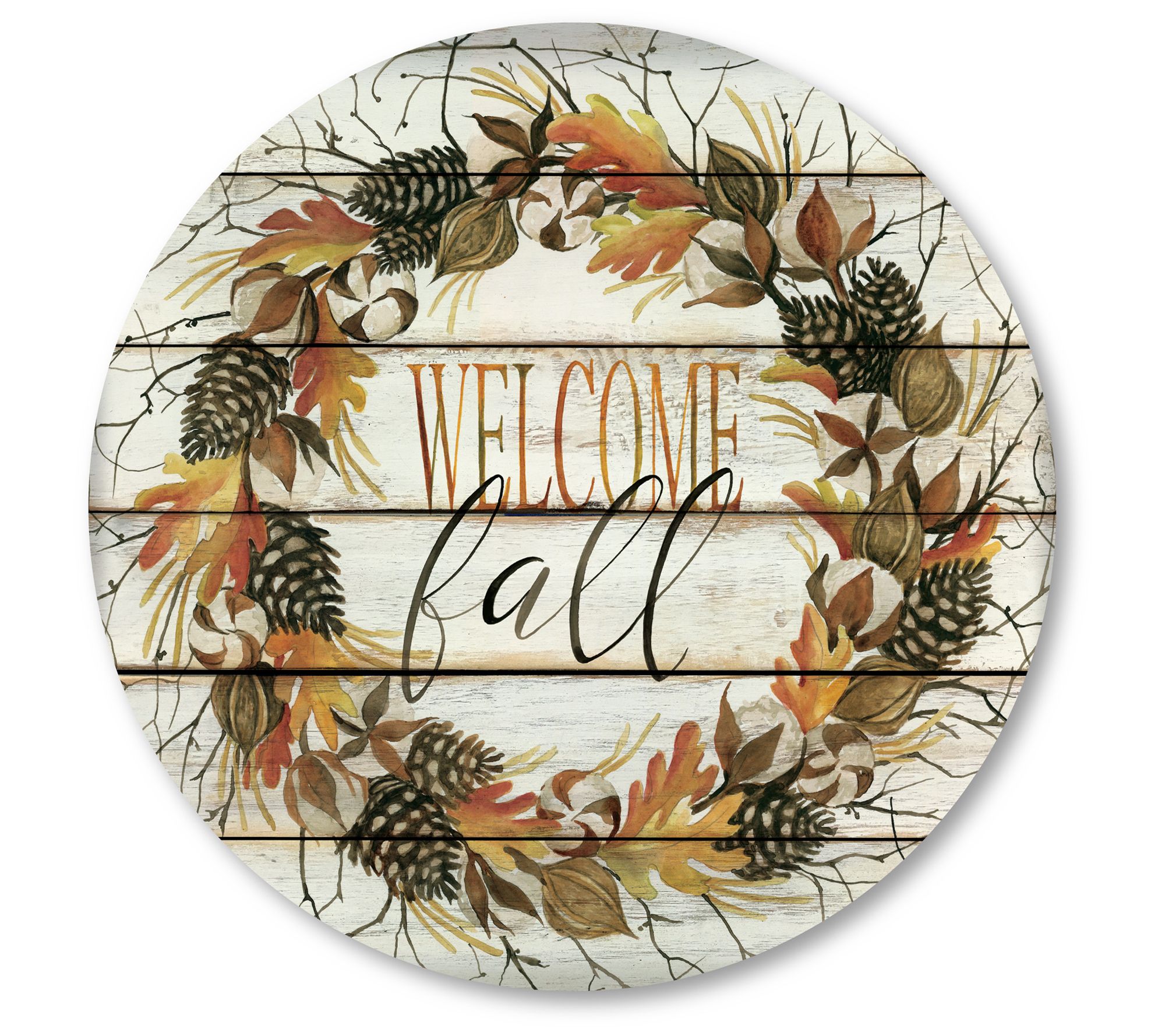 Courtside Market Wellcome Fall 15" x 15" Circul ar Panel