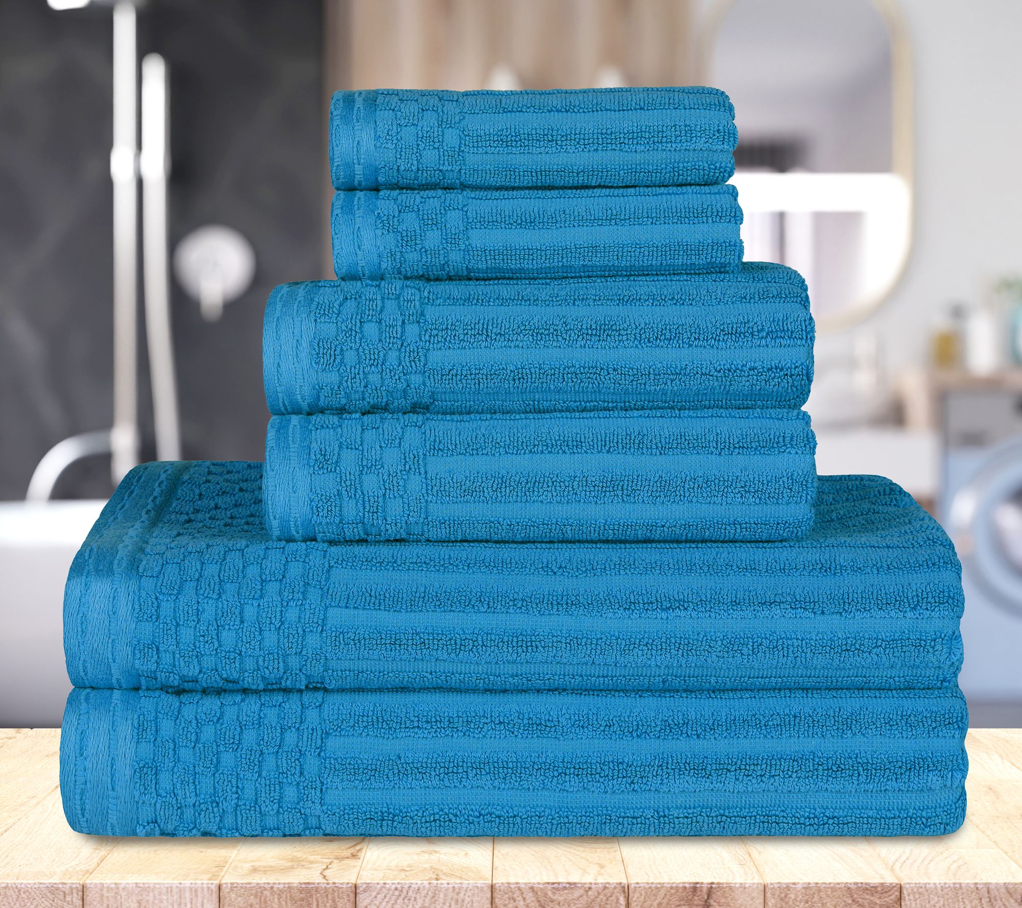 Superior Ultra Soft Thick Absorbent 6-Piece Cotton Towel Set