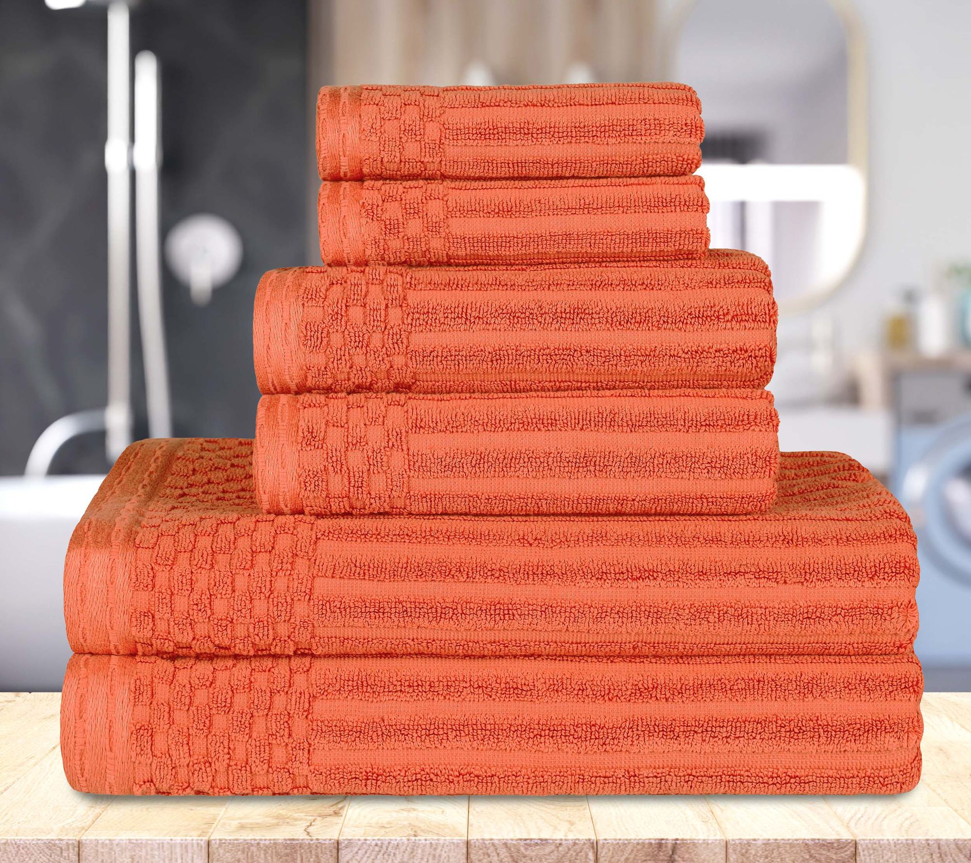 Superior Ultra Soft Thick Absorbent 6-Piece Cotton Towel Set