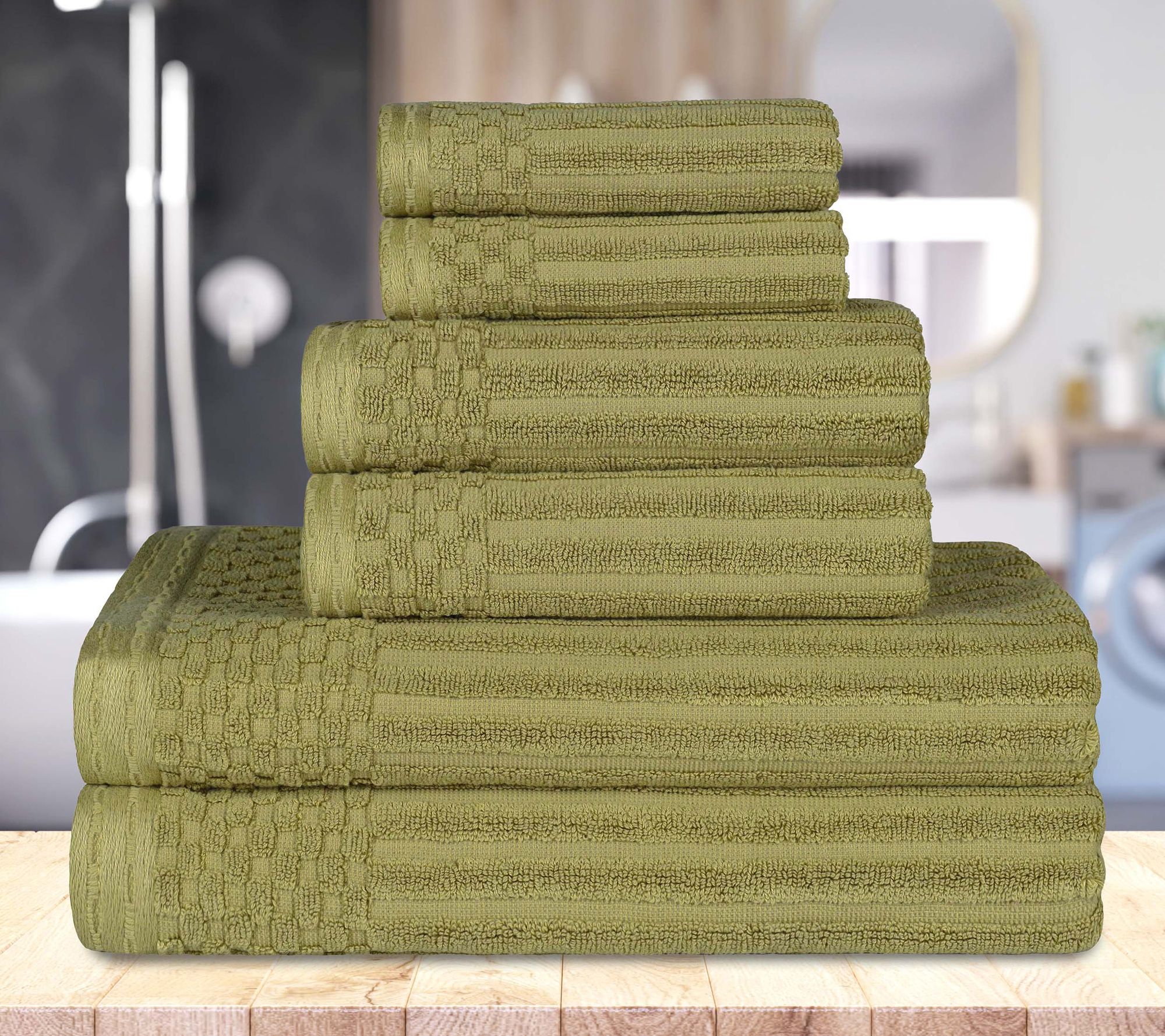 Superior Ultra Soft Thick Absorbent 6-Piece Coton Towel Set