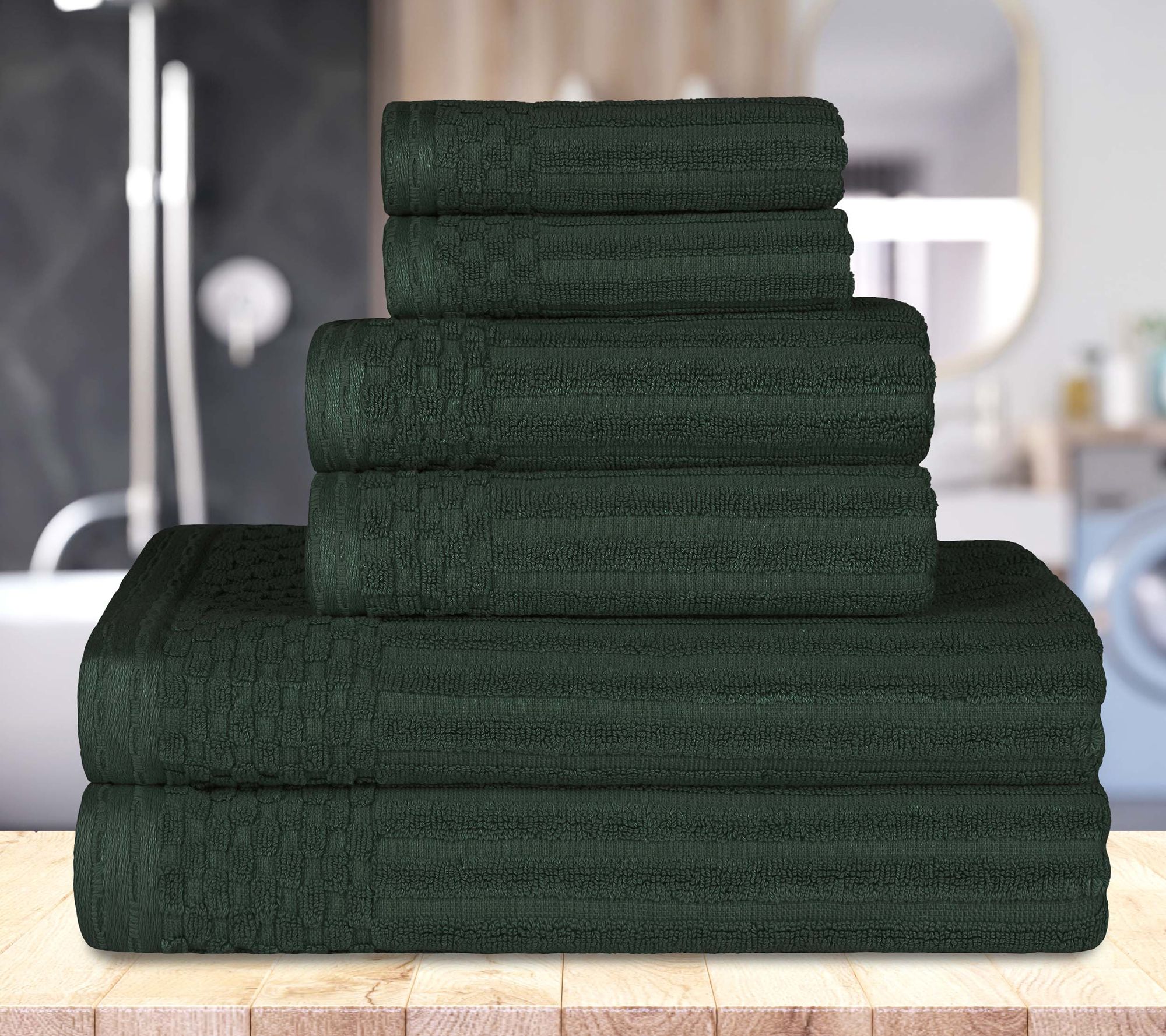 Superior Ultra Soft Thick Absorbent 6-Piece Coton Towel Set