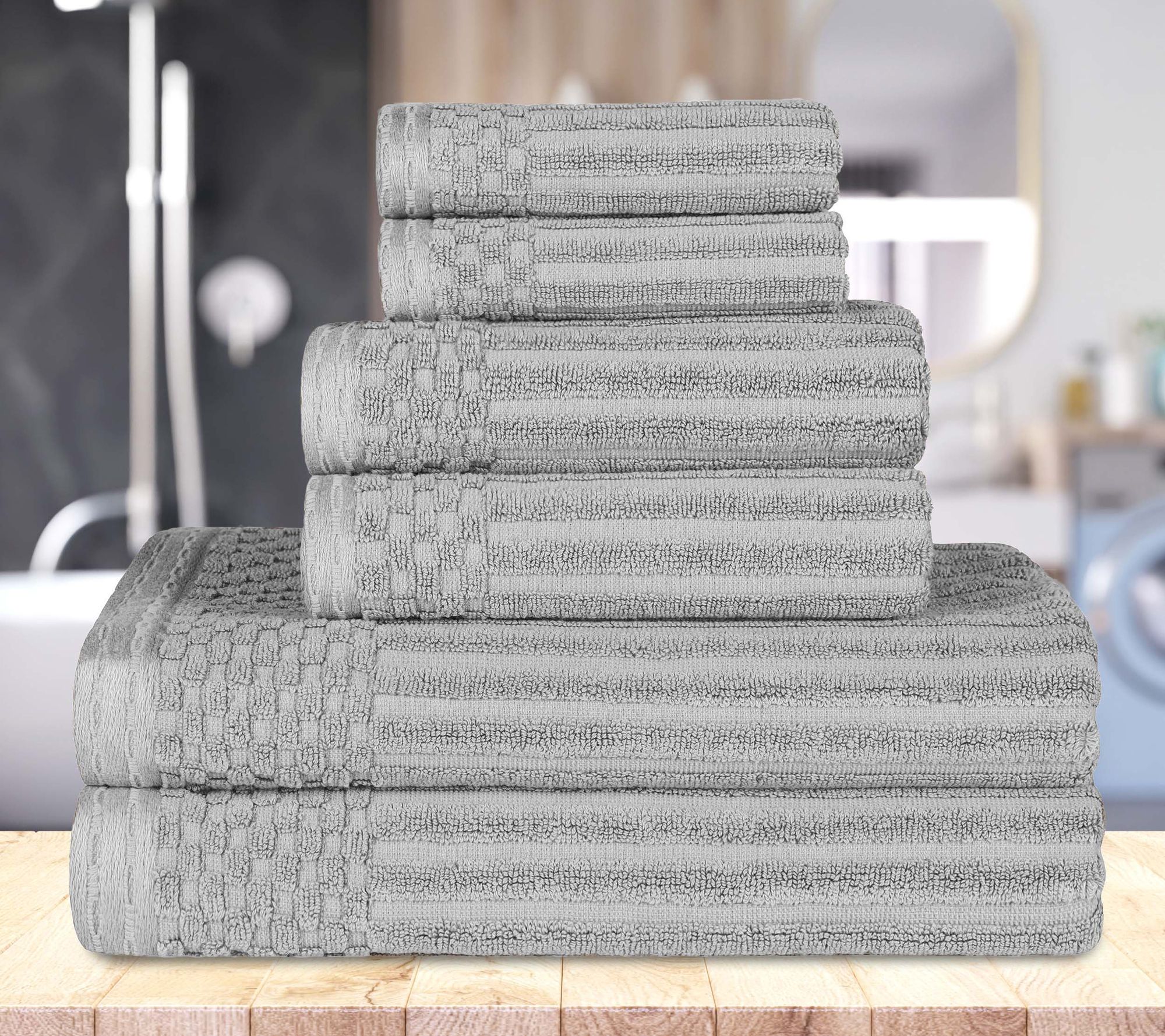Superior Ultra Soft Thick Absorbent 6-Piece Coton Towel Set