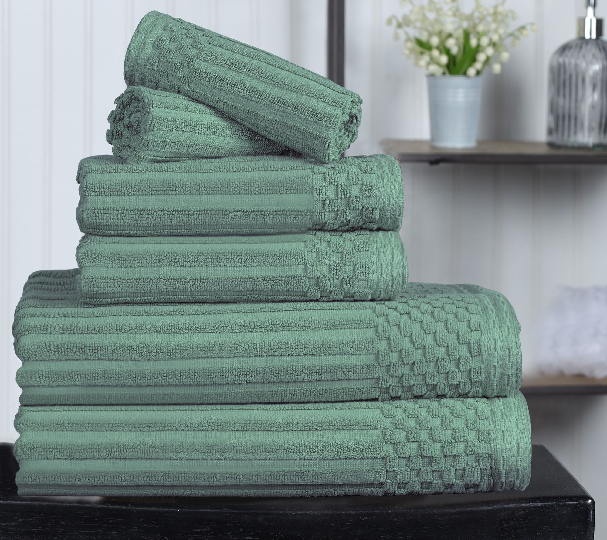 Superior Ultra Soft Thick Absorbent 6-Piece Cotton Towel Set