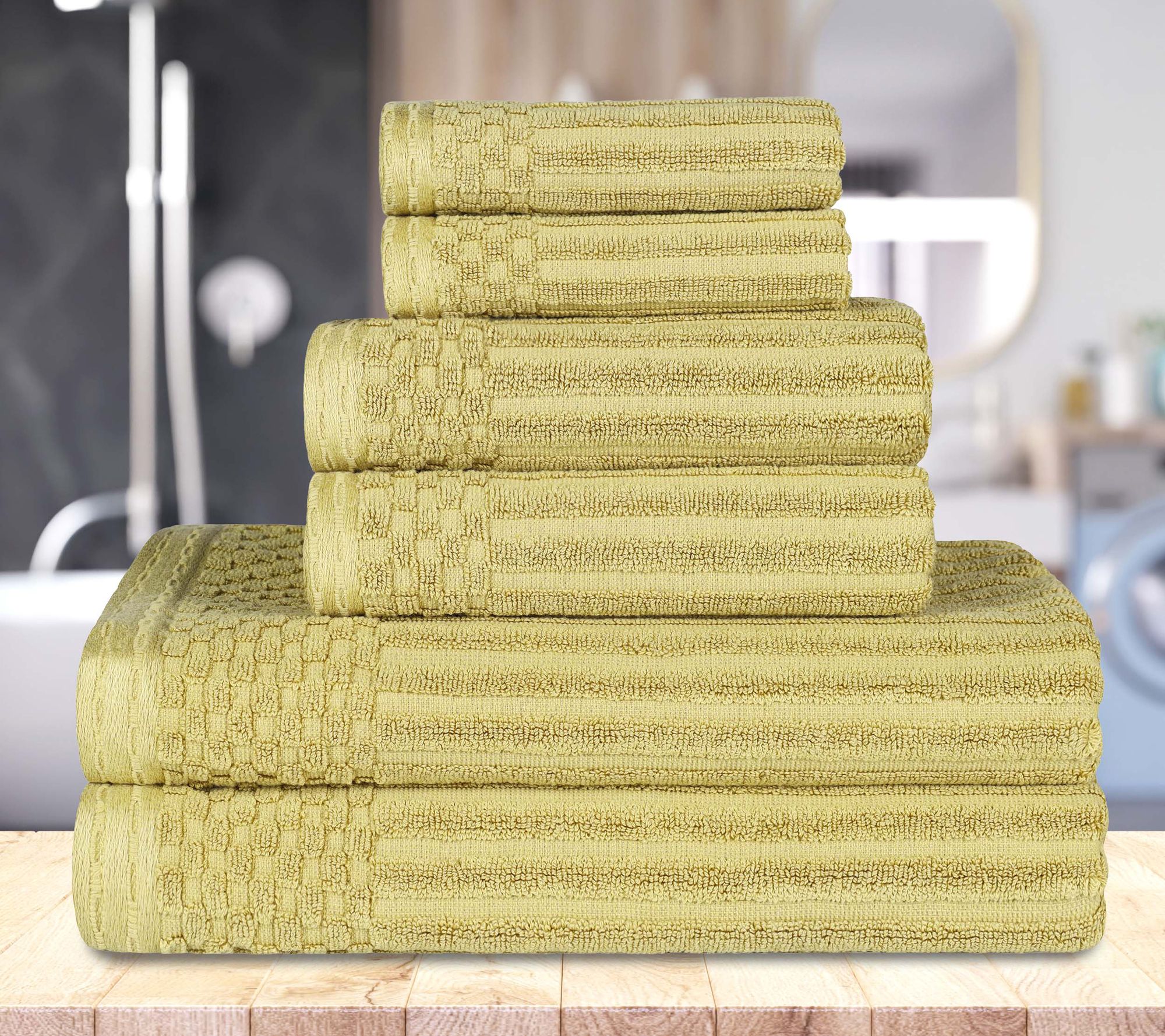 Superior Ultra Soft Thick Absorbent 6-Piece Cotton Towel Set