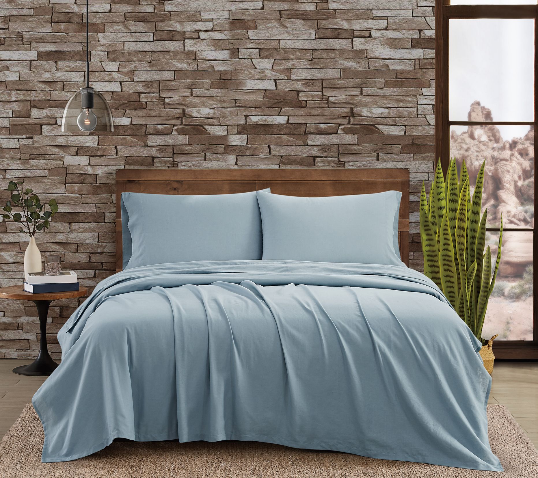 FRYE Cotton Linen Blend King Sheet Set