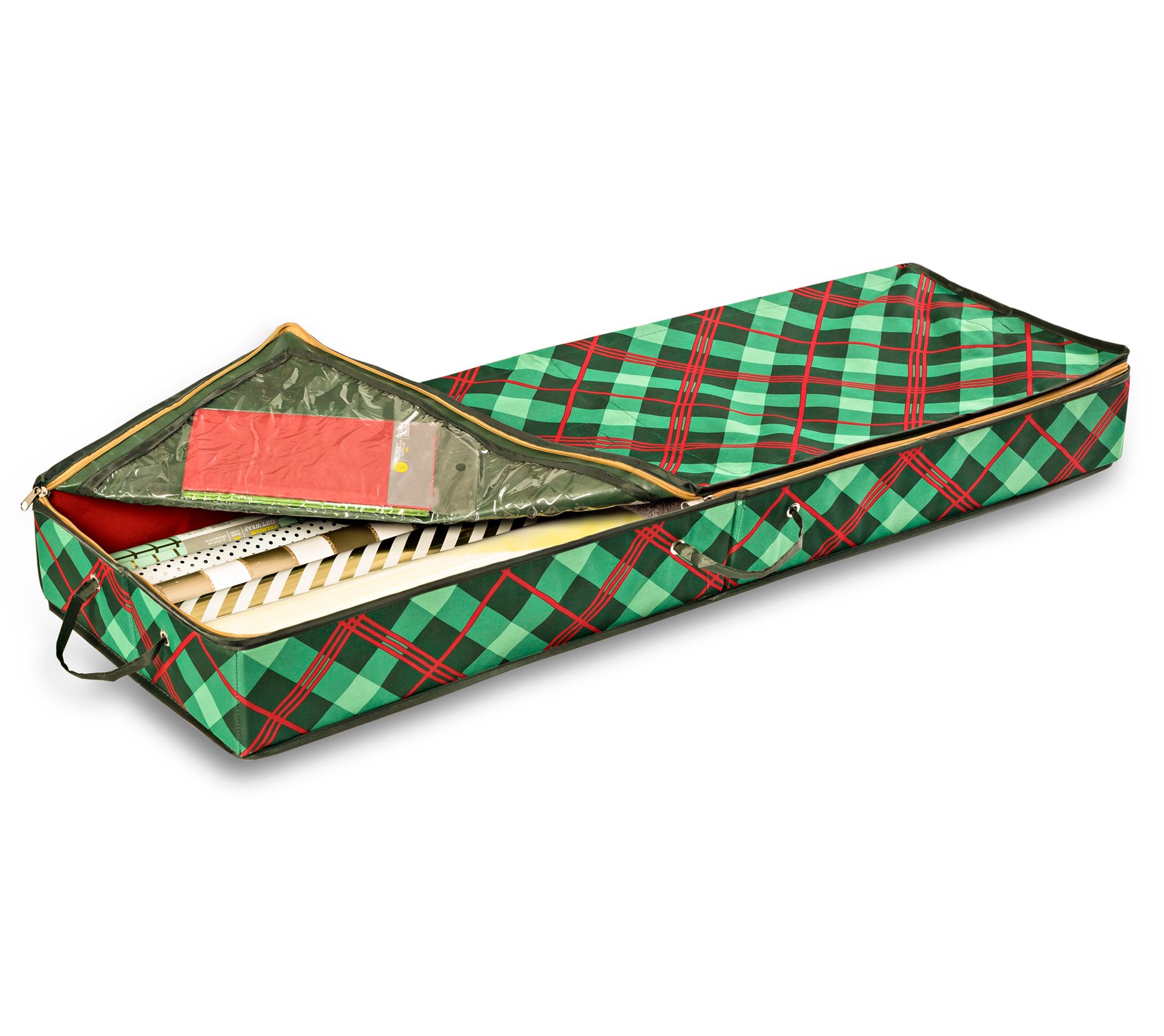 HoneyCanDo Plaid Gift Wrap Organizer