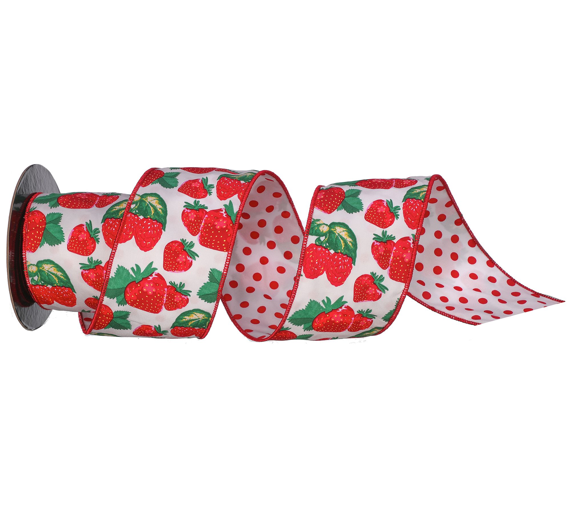 Northlight Red and White Floral Print Wired Craft Christmas Ribbon 2.5 x 10 Yards