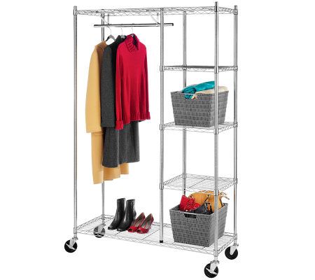 Whitmor Adjustable Rolling Garment Rack