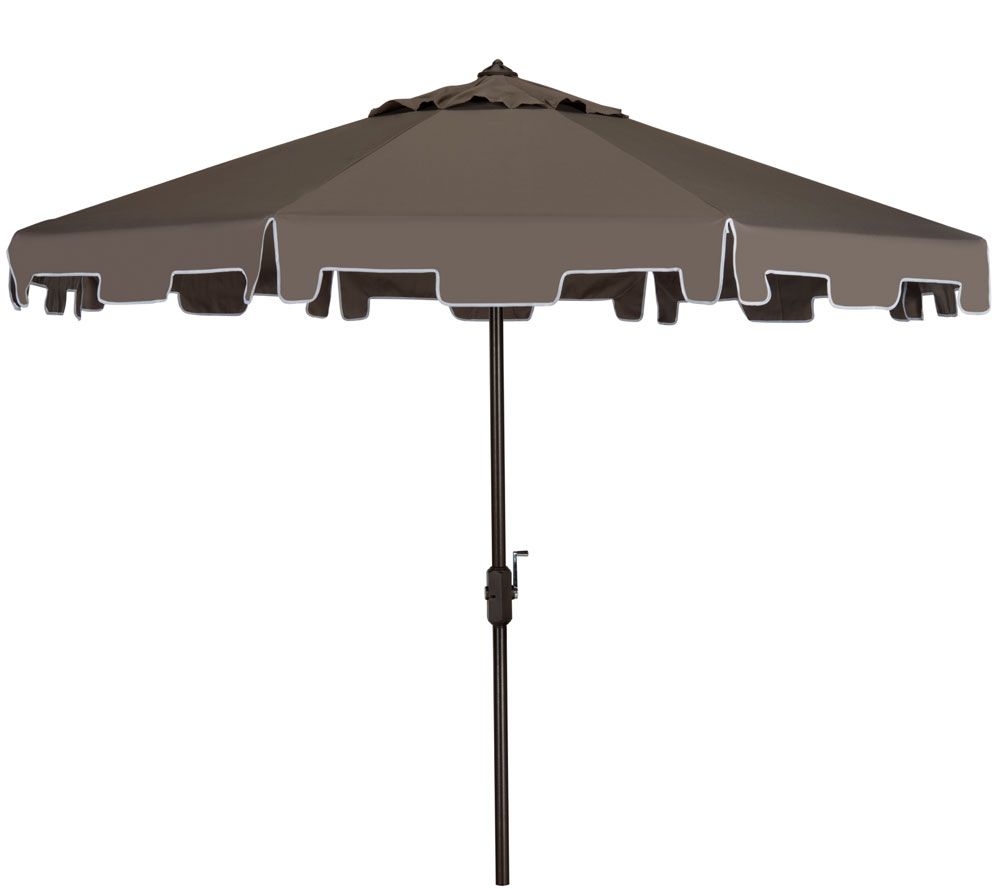 Safavieh Zimmerman 9' Tilt and Crank Market Umbrella w/Flap