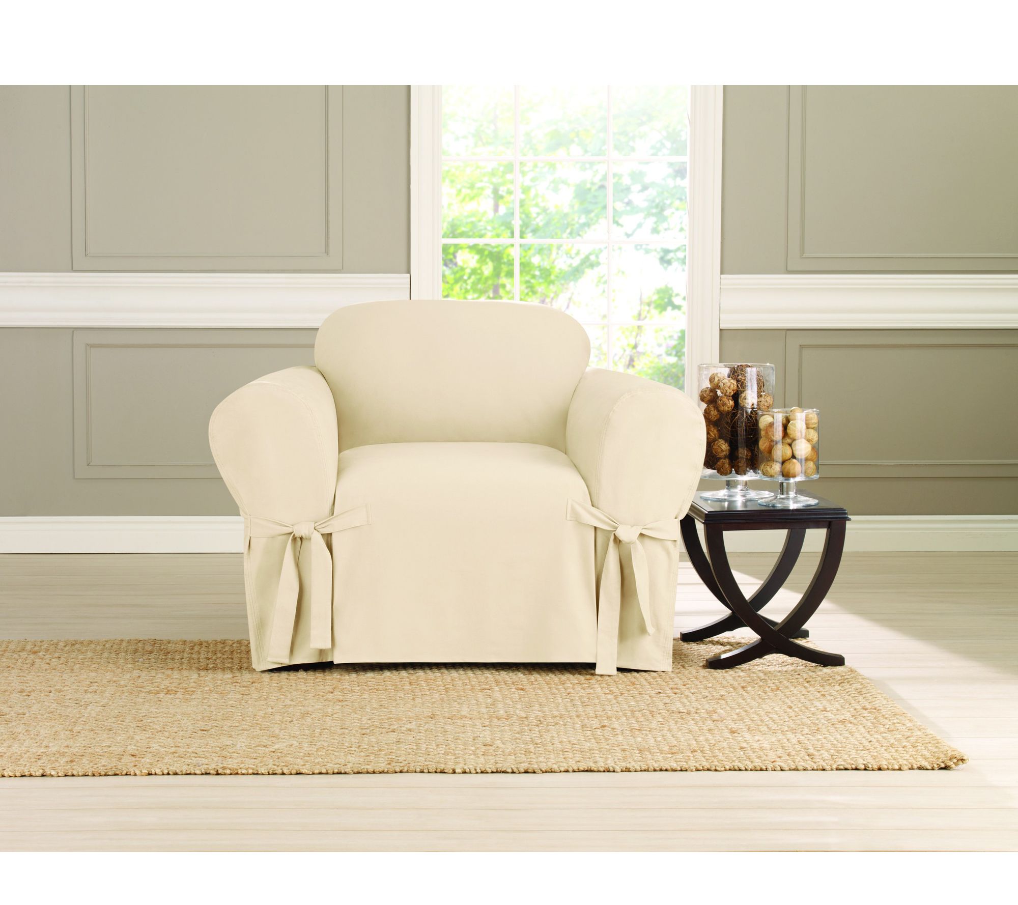 Sure Fit Heavyweight Cotton Duck Chair SlipCover