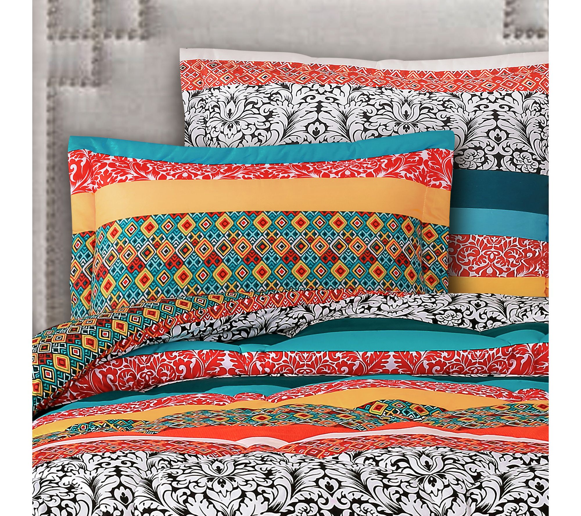 Boho Stripe 5 Piece Twin Xl Comforter Set By Lush Decor