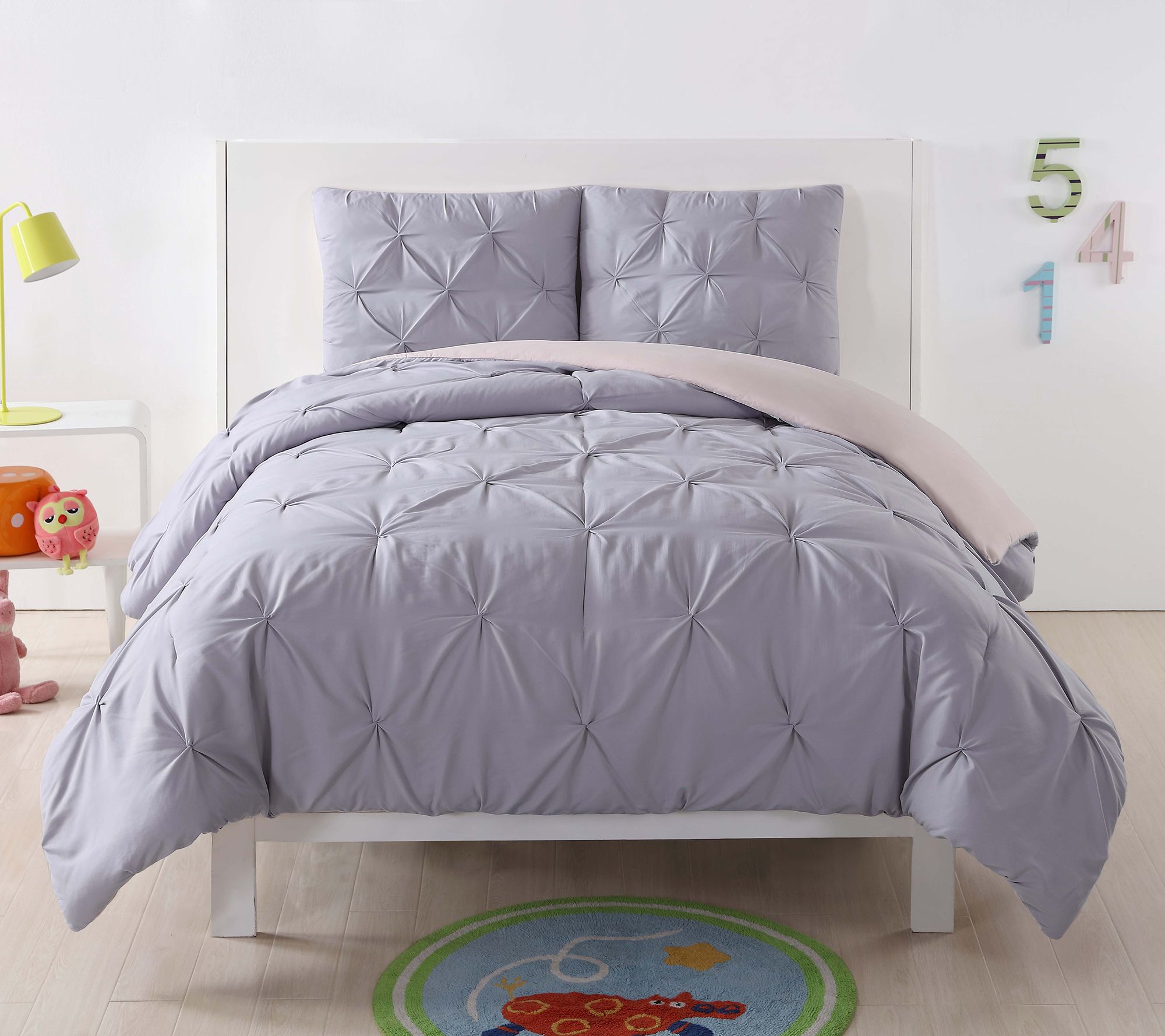 My World Pleated Solid Comforter Sets Full/Queen Comforter Set
