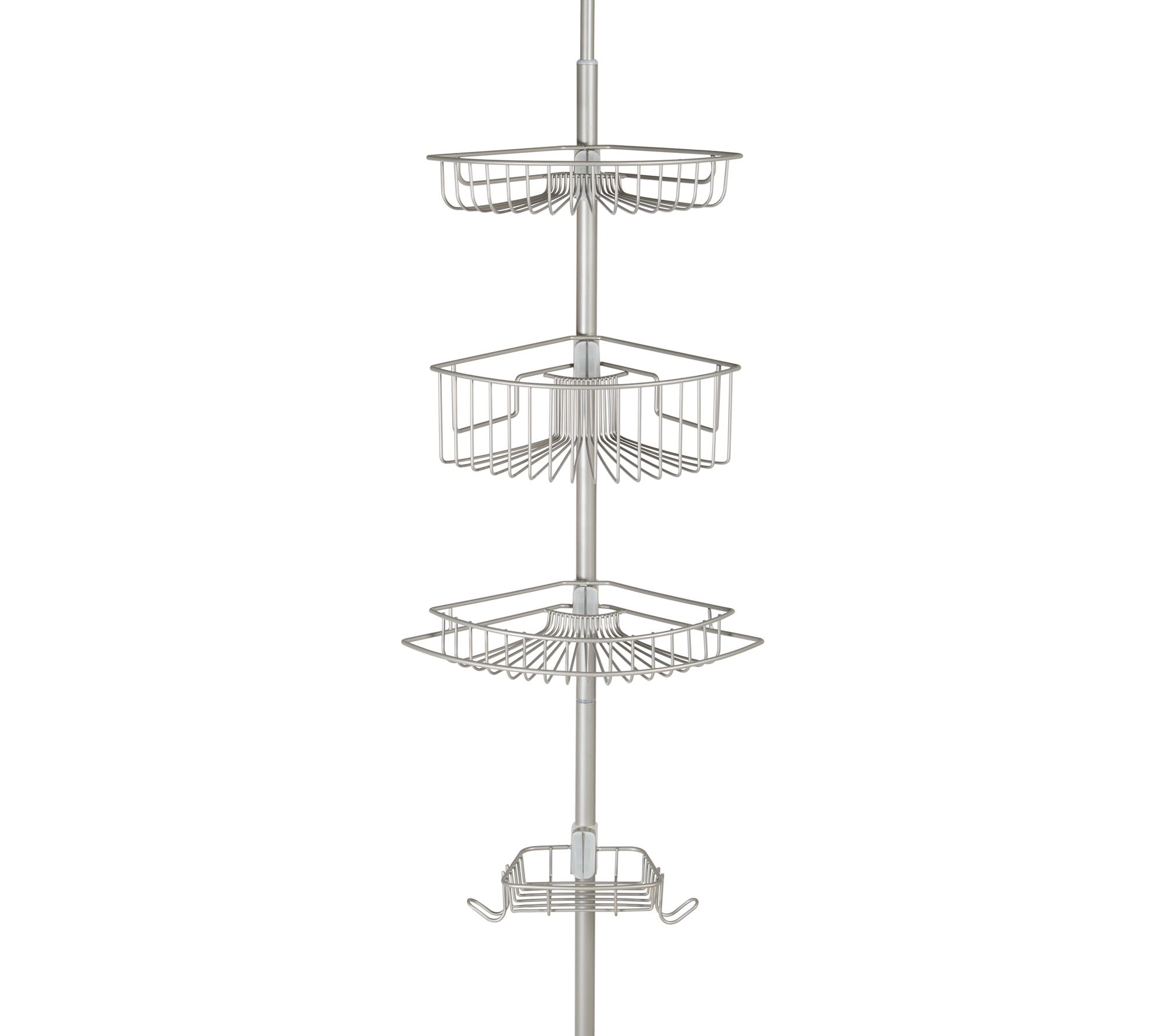 Zenna Home Tension Pole Shower Caddy with 4 Basket Shelves in White E2156WW  - The Home Depot