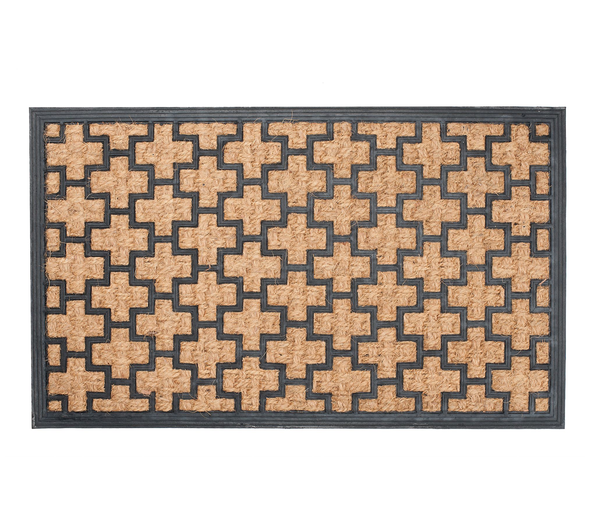 Tc Cross Coir And Rubber Doormat Qvc Com