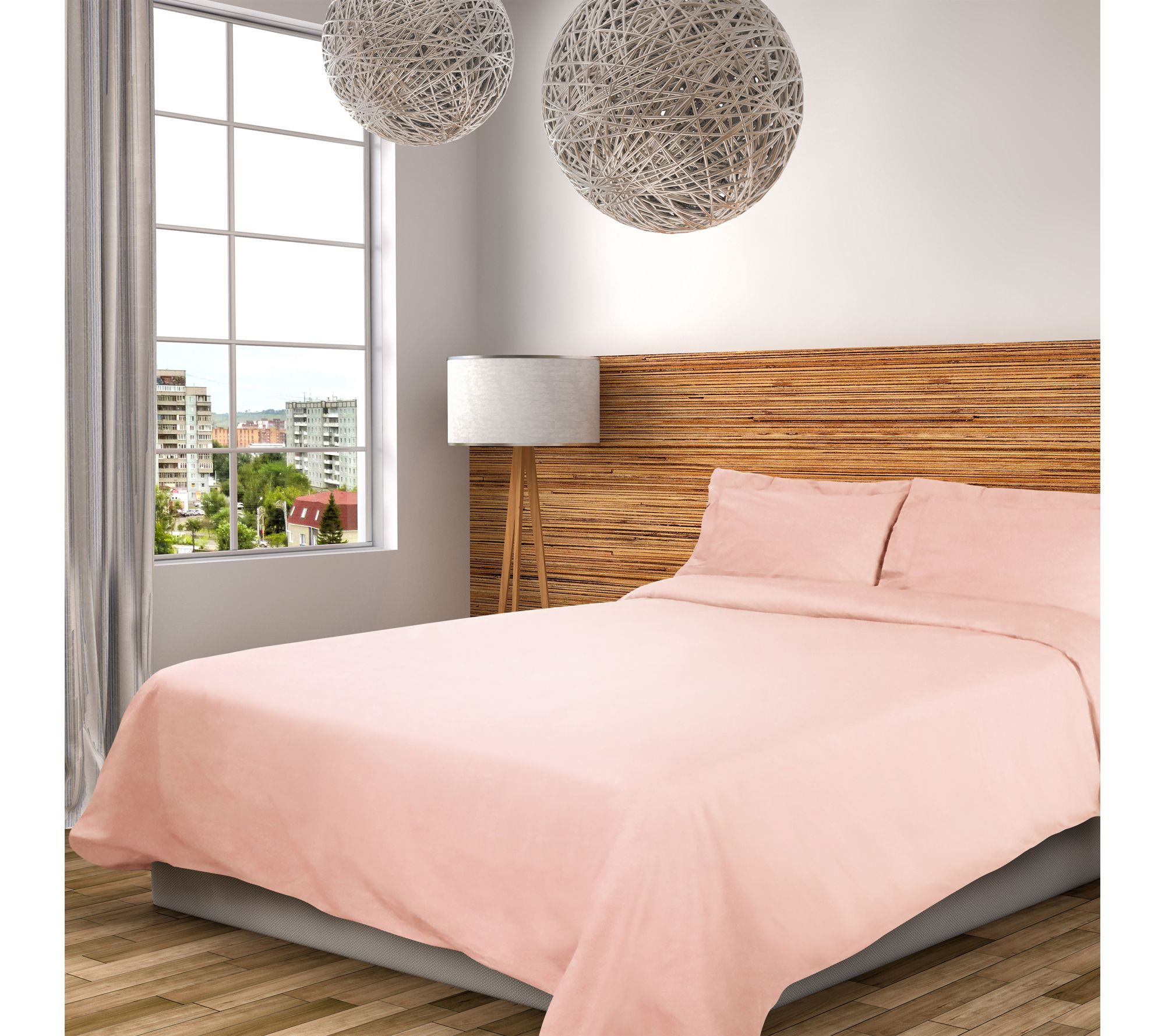 Superior Solid Cotton Percale Duvet Cover Set, Full/Queen