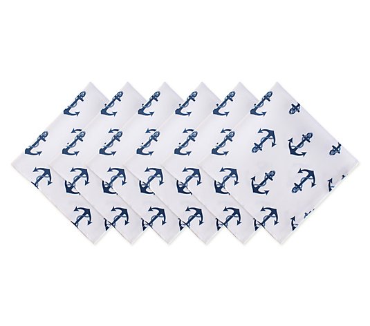 Design Imports Anchors Outdoor Napkins, Set of6