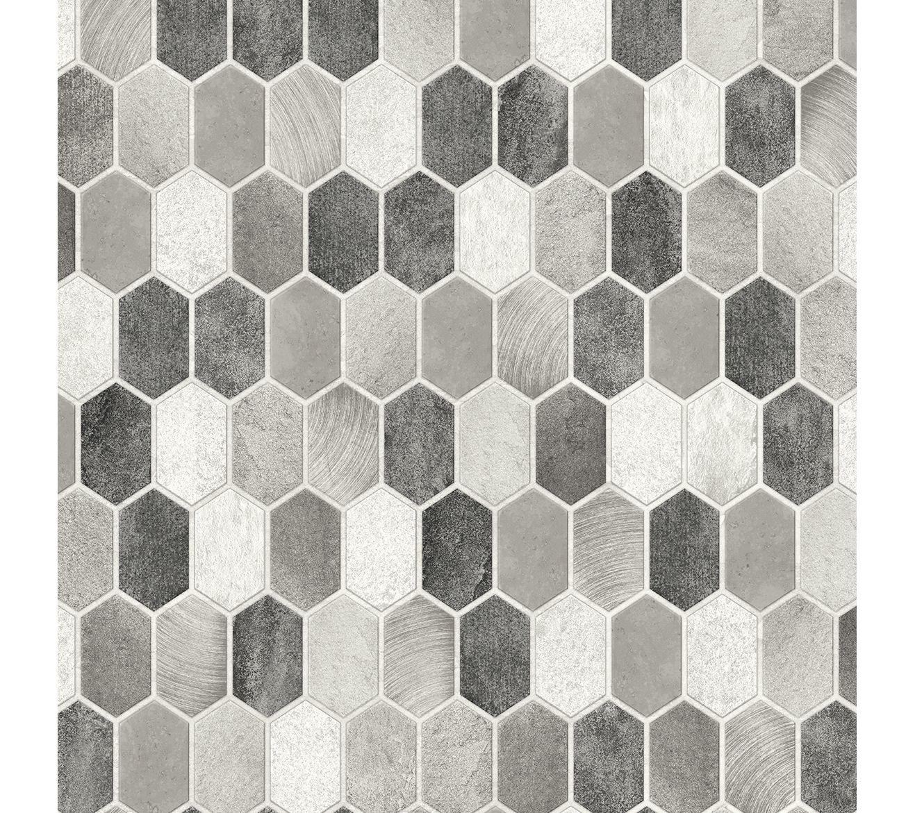 NextWall Brushed Hex Tile Peel and Stick Wallpaper Roll