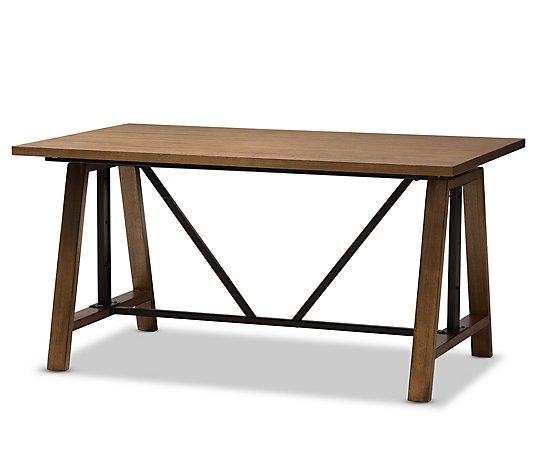 Baxton Studio Nico Rustic Distressed Adjustable-Height Table