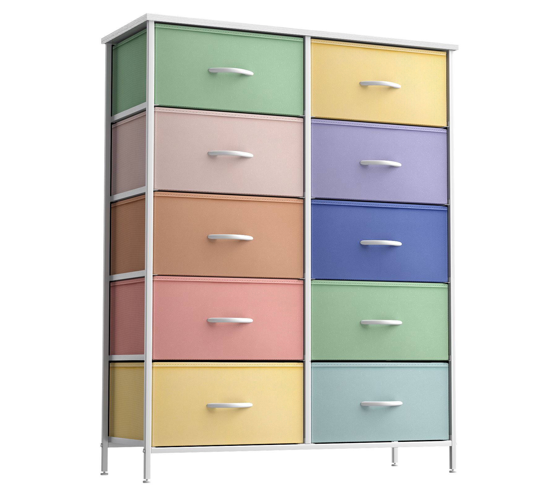 Sorbus Dresser with 10 Drawers - Pastel Colors