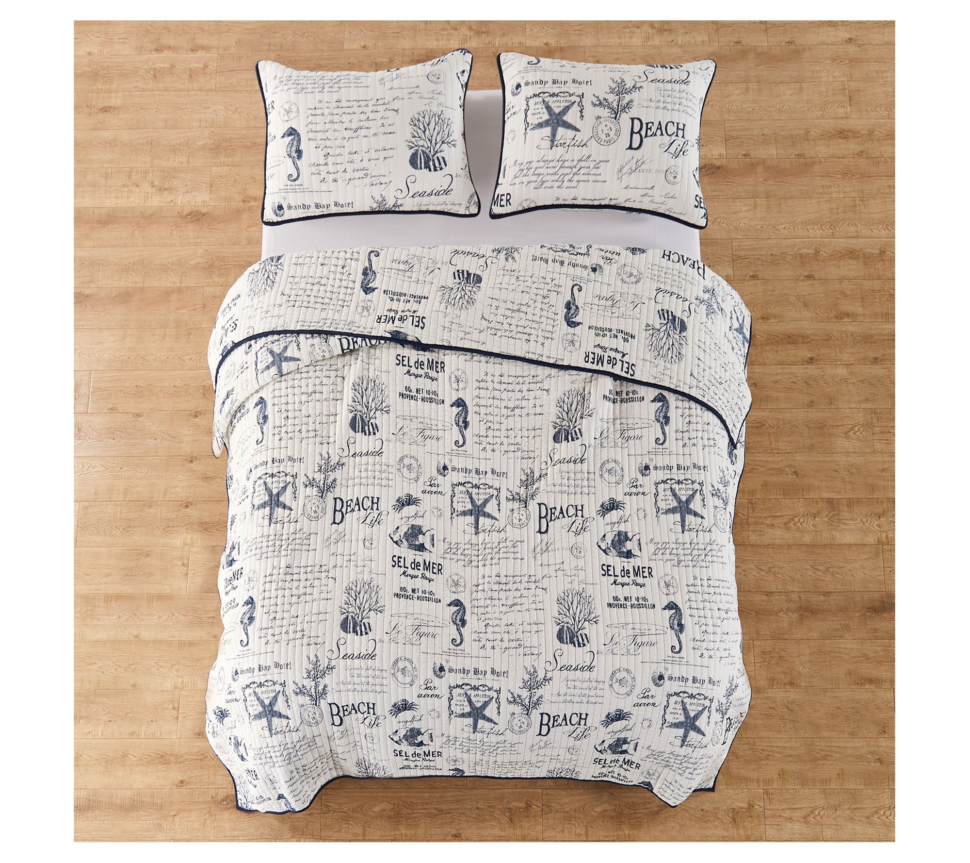 Levtex Home Beach Life 3Piece Coastal Full/Que en Quilt Set