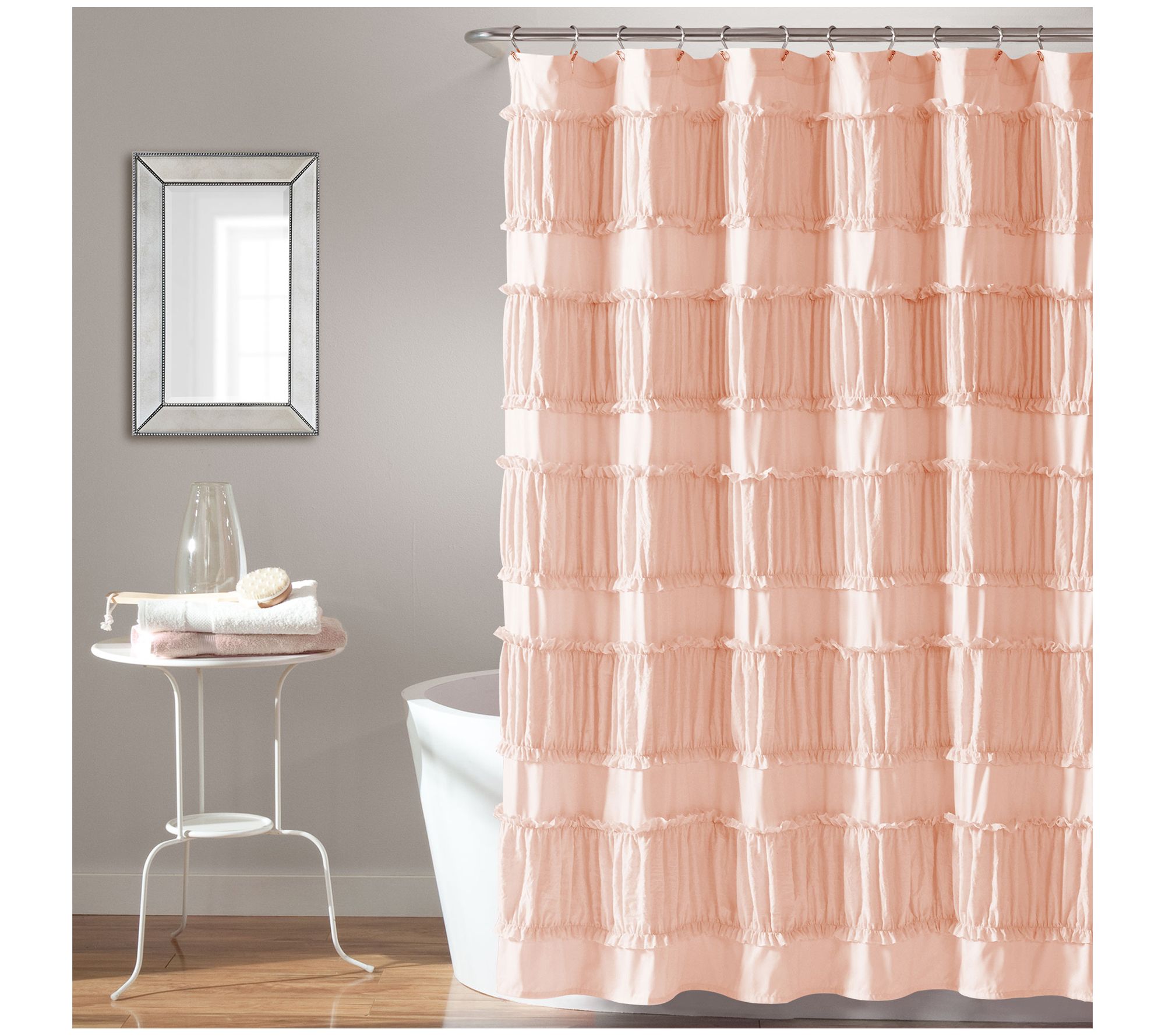 Nova Ruffle Shower Curtain 72X72 by Lush Decor