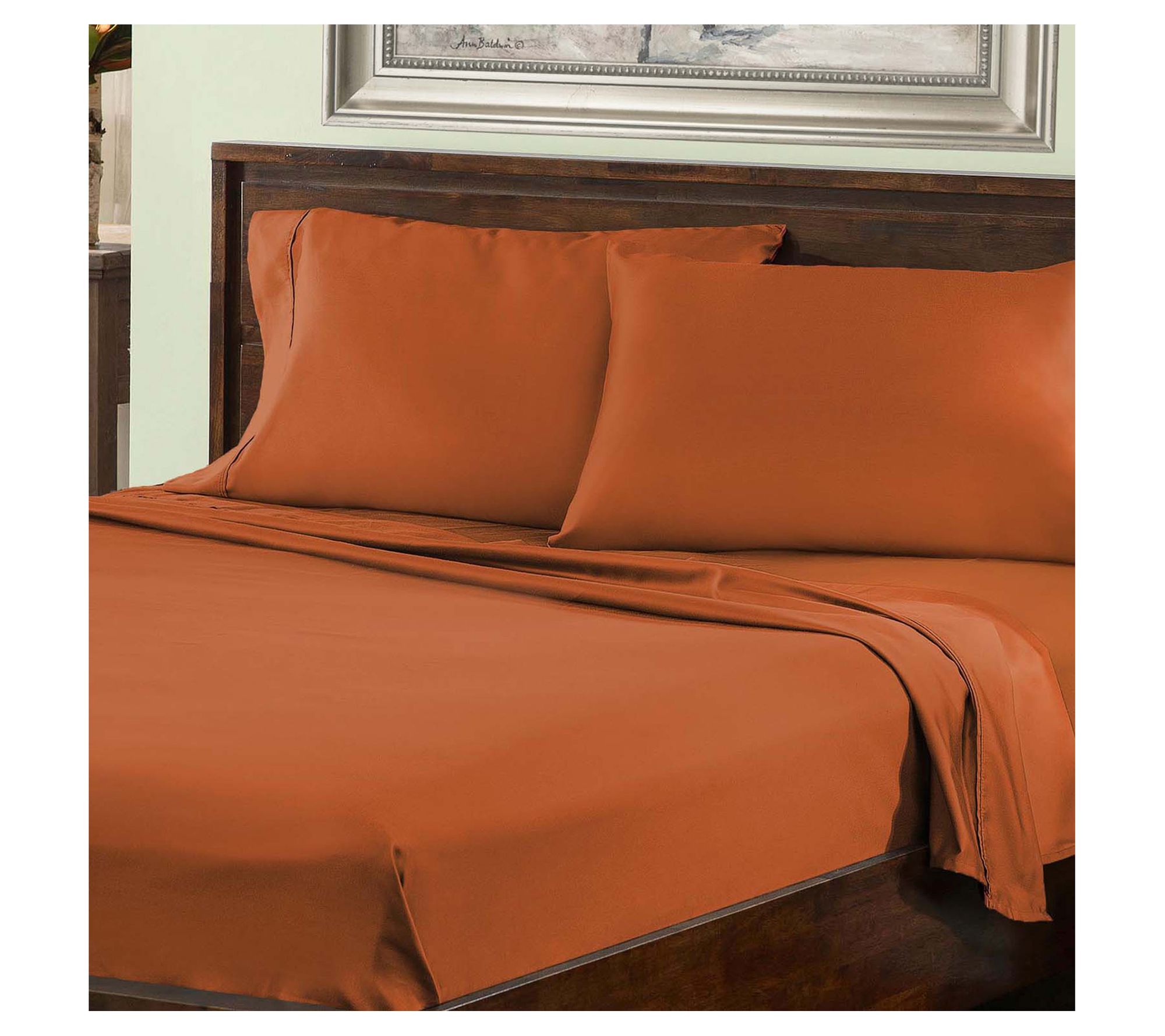 Superior 800TC Cotton Blend Solid Deep Pocket Sheet Set, Full