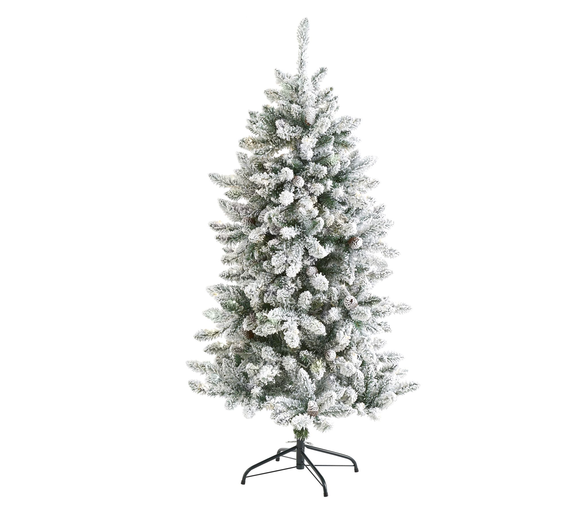 Nearly Natural 5' Flocked Livingston Fir Christmas Tree