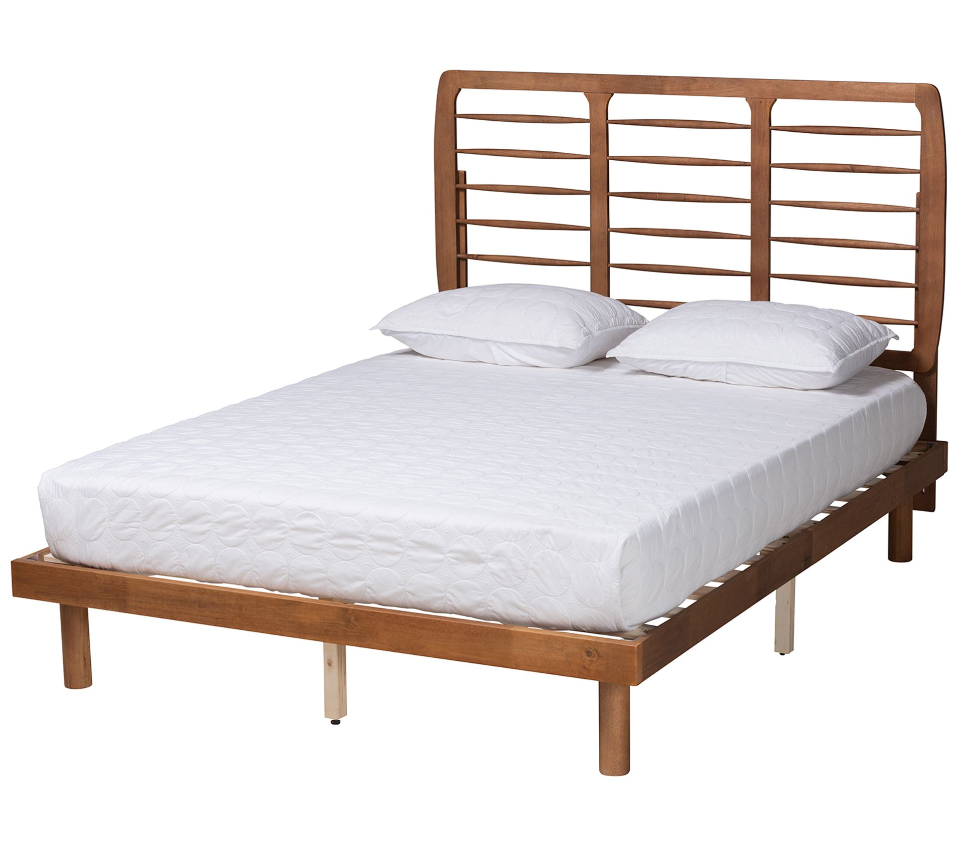 Baxton Studio Rina Ash Walnut Queen Bed Frame 159-9814-HD - The Home Depot