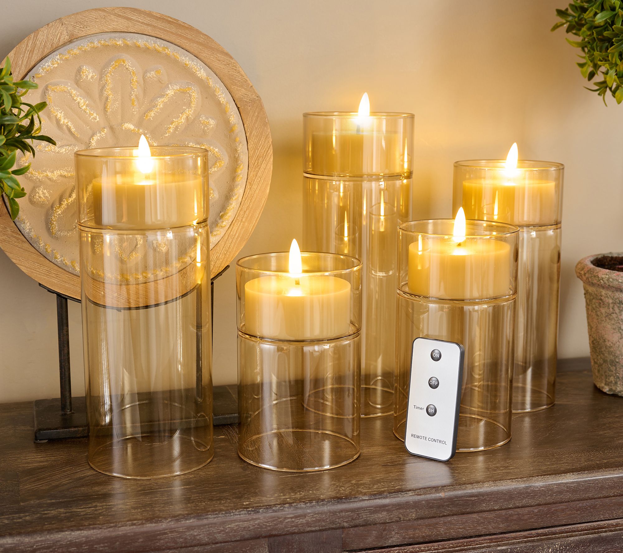 Home Reflections Set of 5 Flameless Glass Holders - QVC.com
