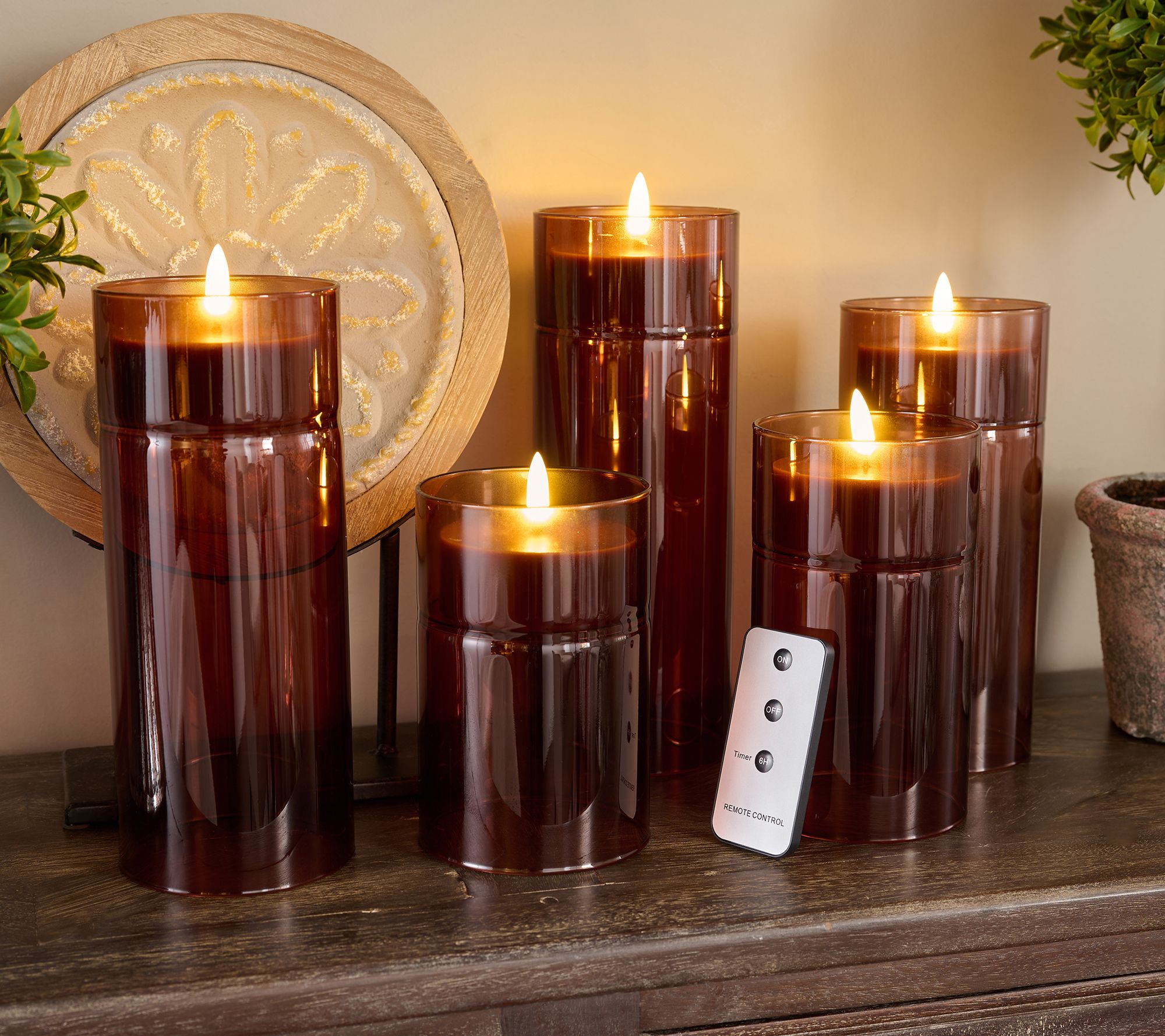 Home Reflections Set of 5 Flameless Glass Holders