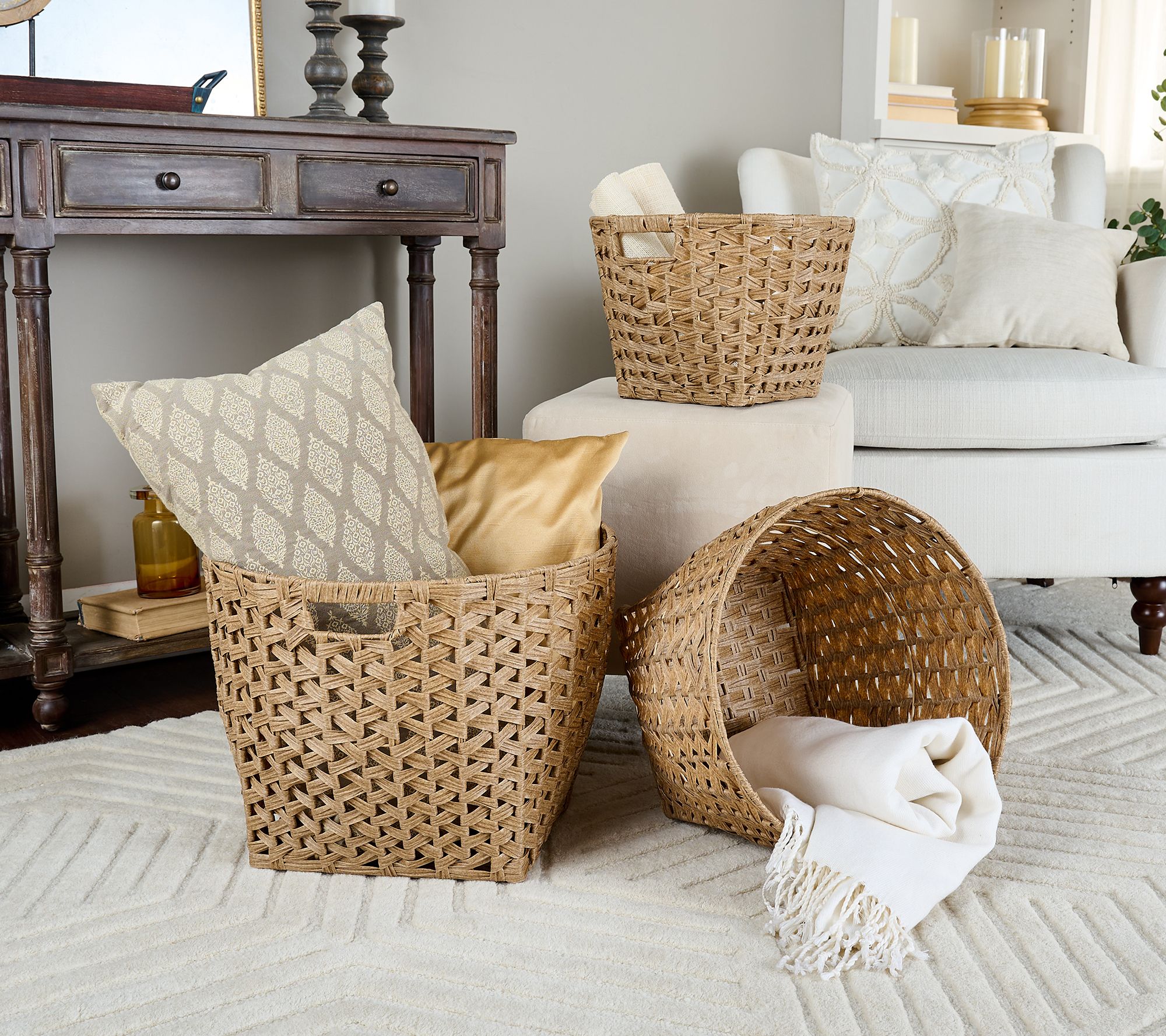 Home Reflections Set of 3 Poly-Ratan Baskets