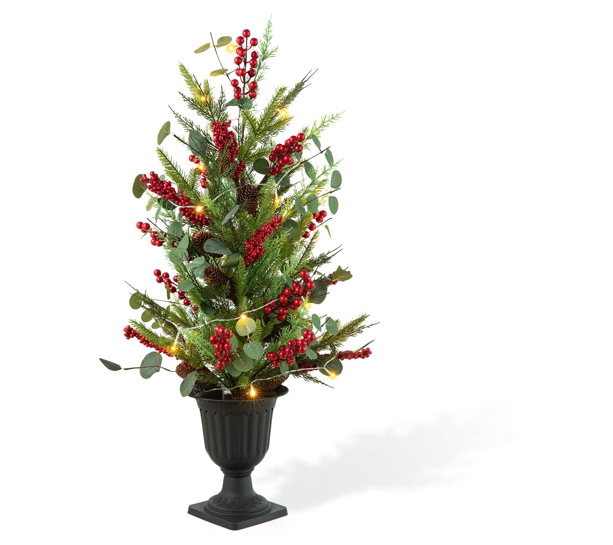 Glitzhome 36" LED Lighted Christmas Pine PorchTree With Timer