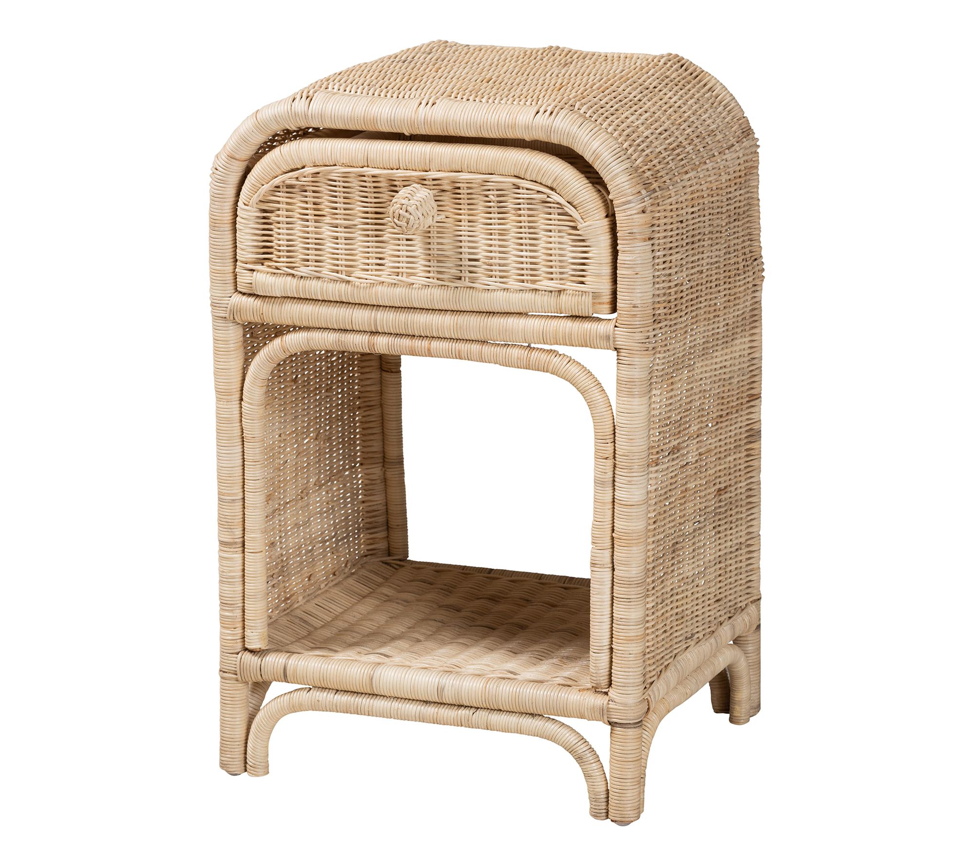 bali & pari Magni Natural Brown Rattan Nightsta nd