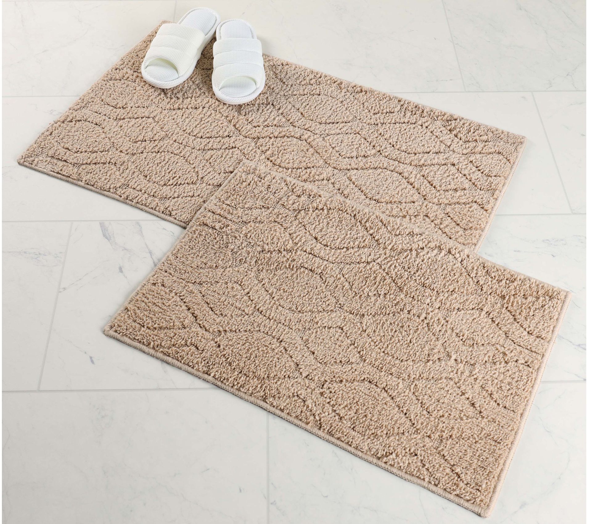 Superior 2-Piece Brou Geometric Diamond Bath Rug Set, Large