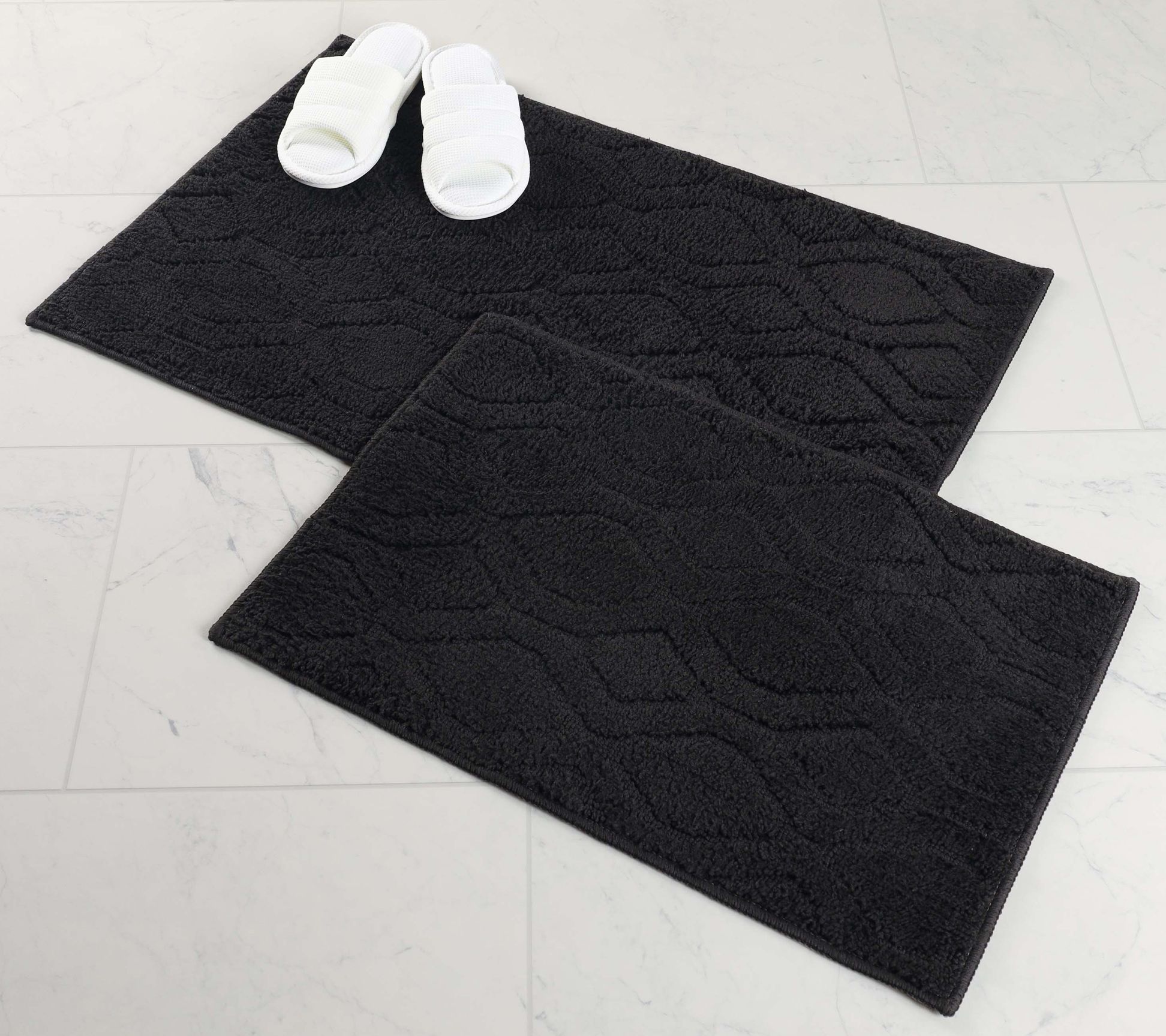 Superior 2-Piece Brou Geometric Diamond Bath Rug Set, Large