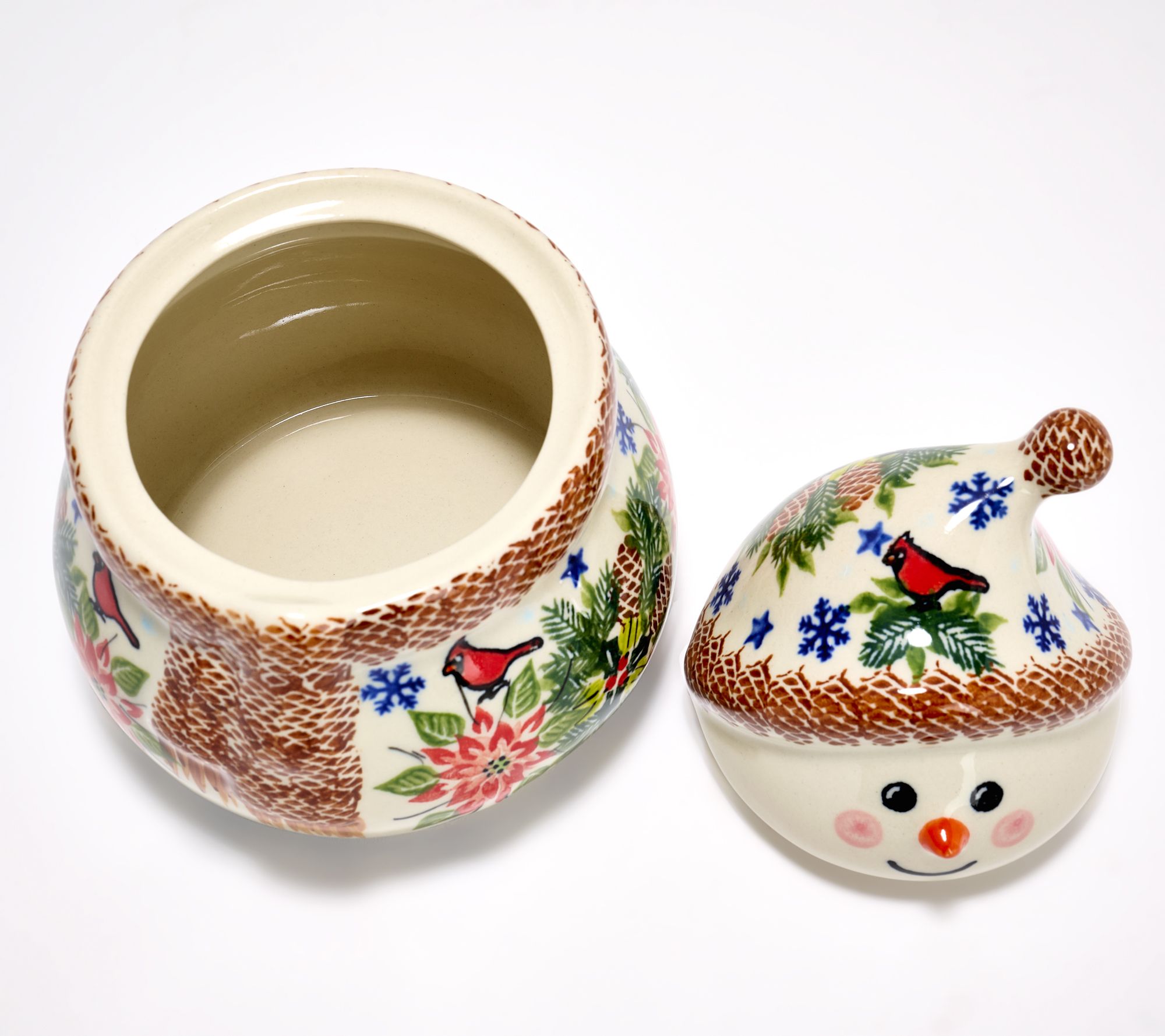Lidia's Polish Pottery Small Snowman Candy Dish - QVC.com