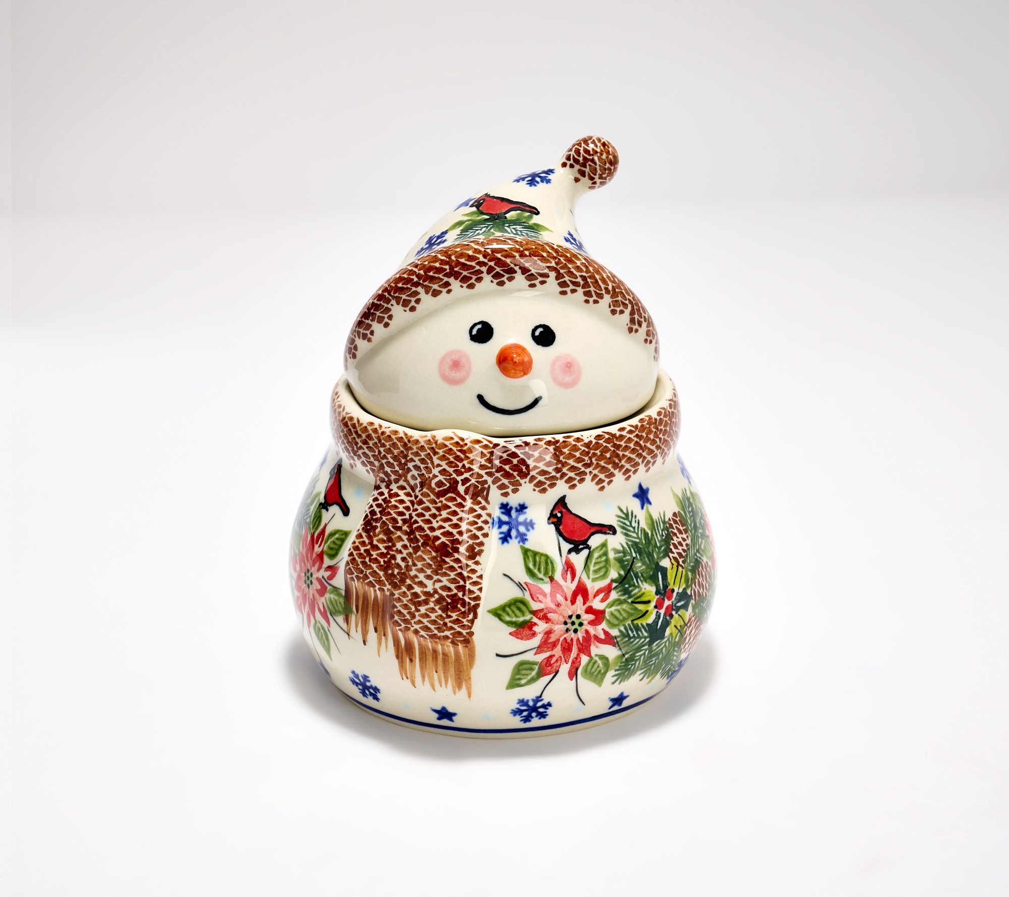 Lidia's Polish Pottery Small Snowman Candy Dish