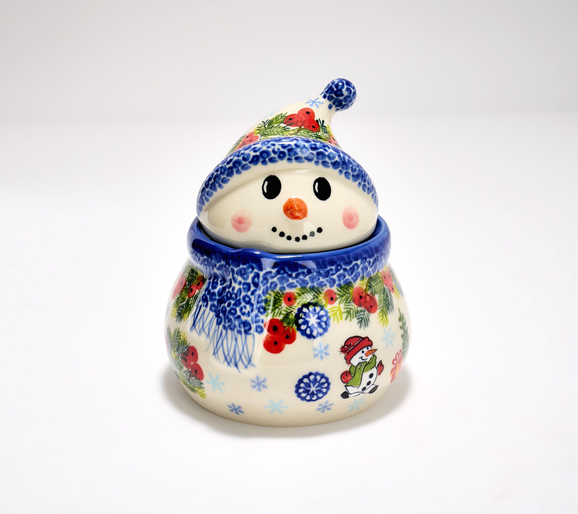 Lidia's Polish Pottery Small Snowman Candy Dish