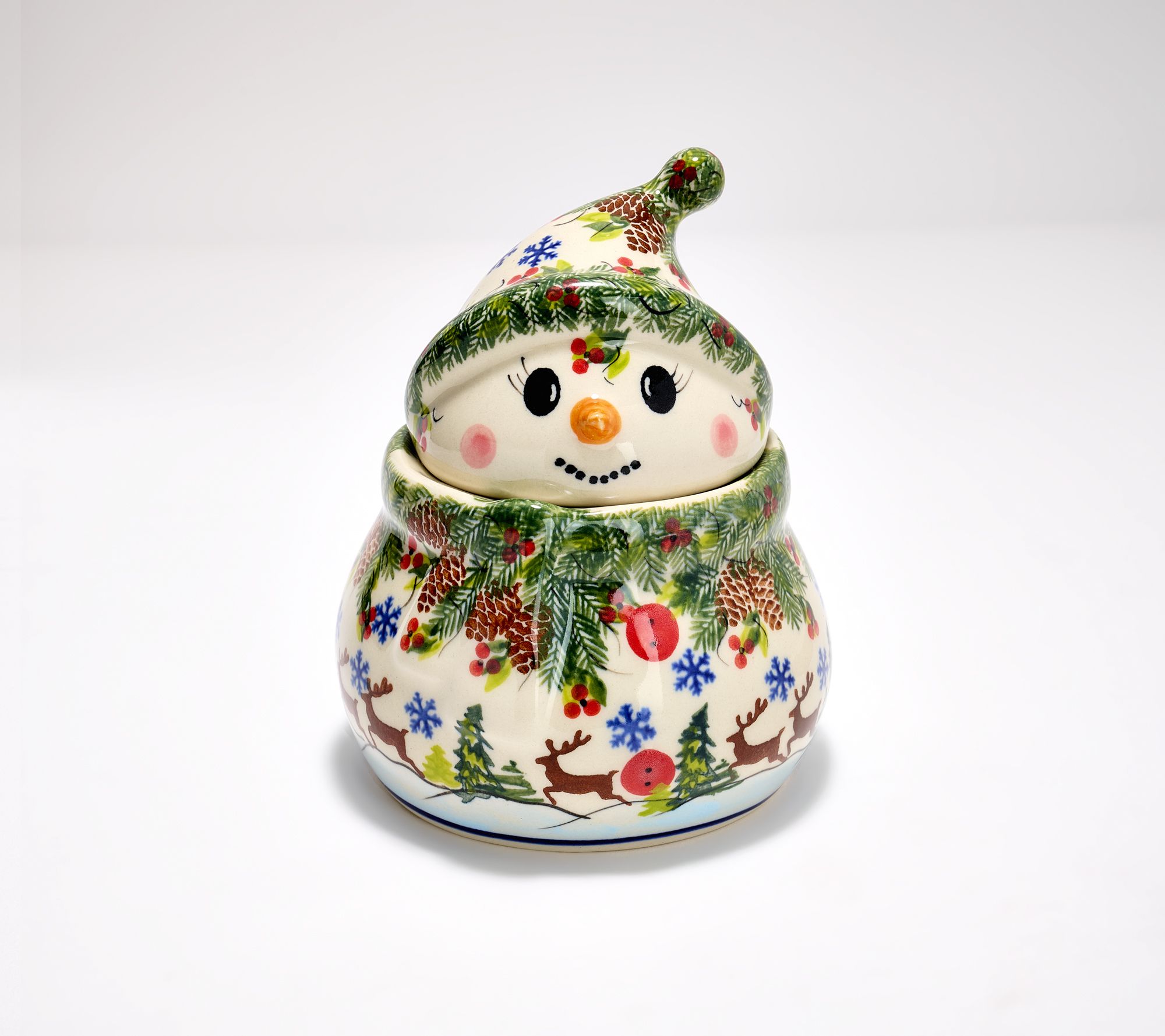 Lidia's Polish Pottery Small Snowman Candy Dish