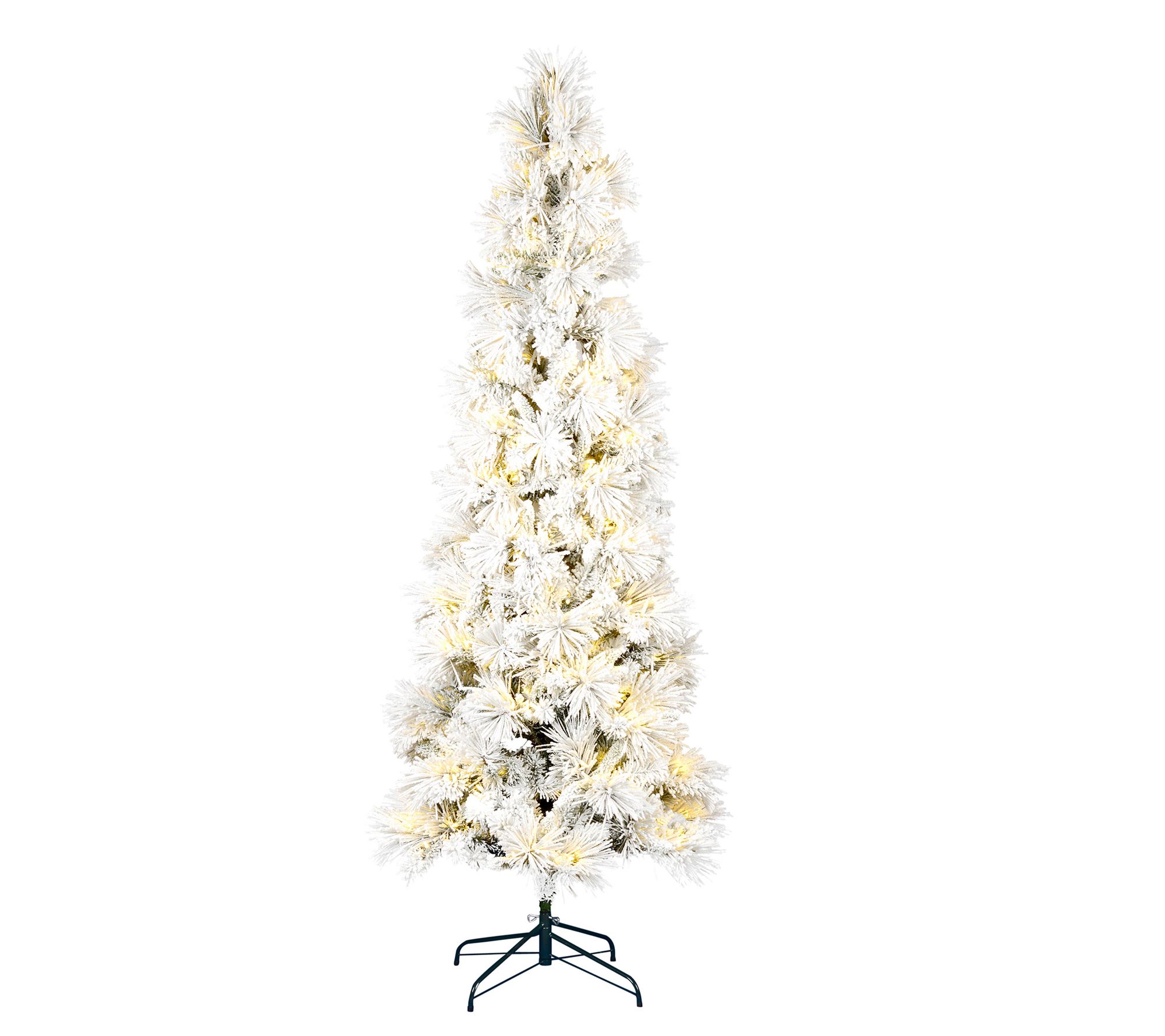 Vickerman 10' Flocked Atka Pencil Artificial Pre-Lit Tree