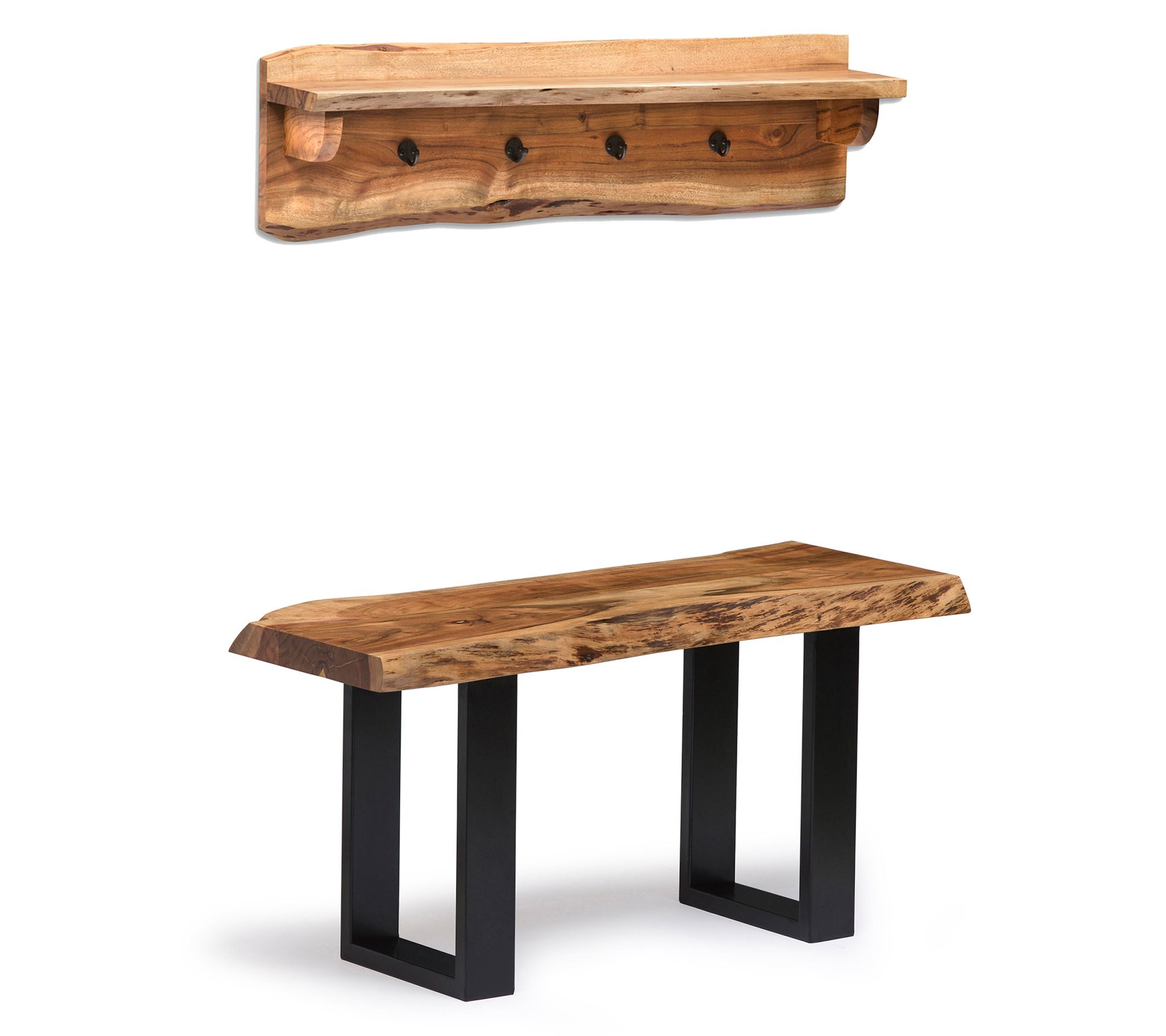 Alaterre Furniture Alpine Natural Live Edge 36"Entryway Set