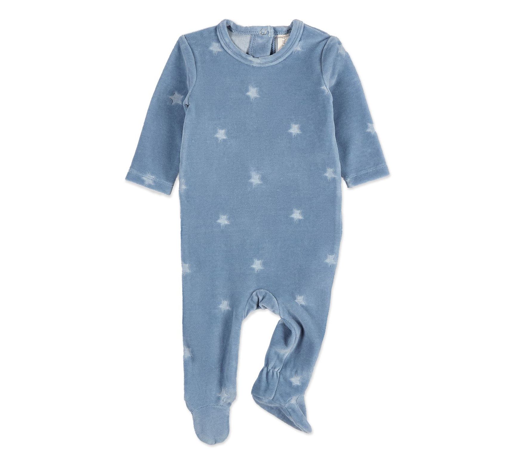 MiniMoi Baby Velvet Star Cotton Rich Velour Footie